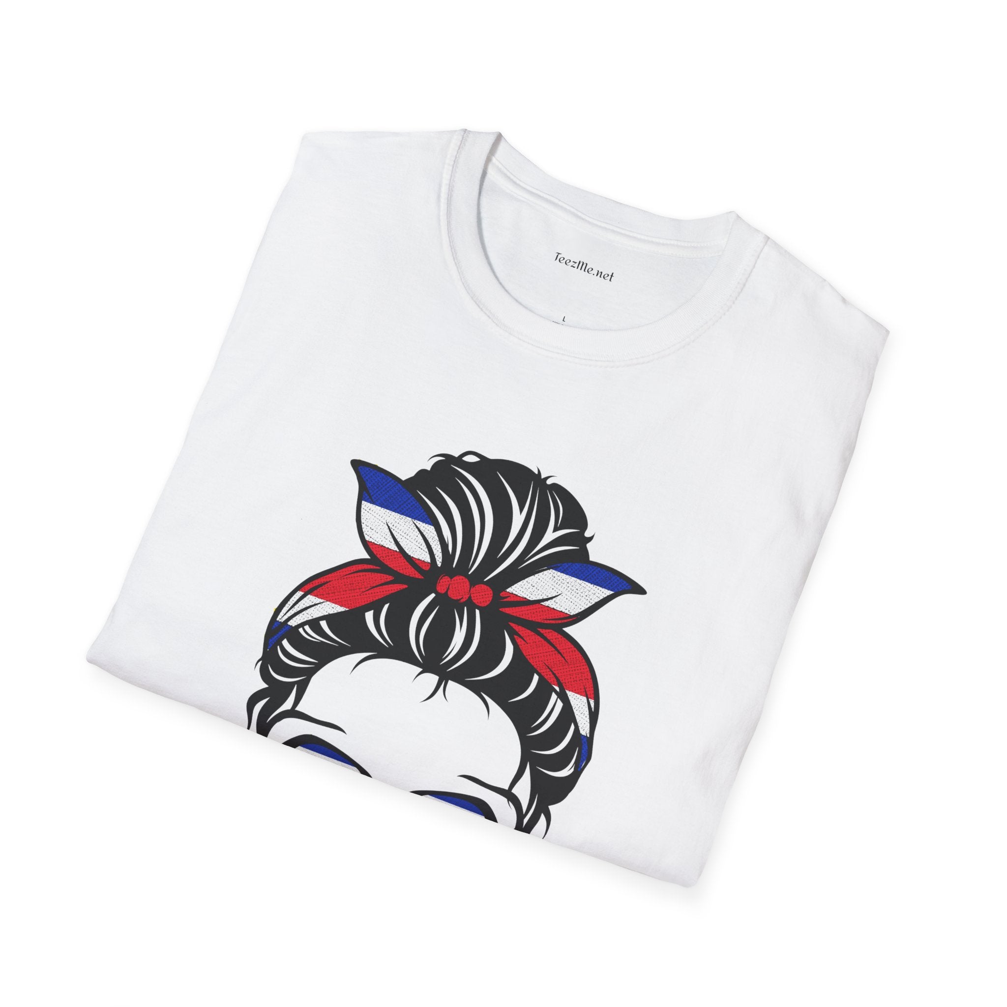 Costa Rica Messy Bun Unisex Softstyle T-Shirt 100% Cotton