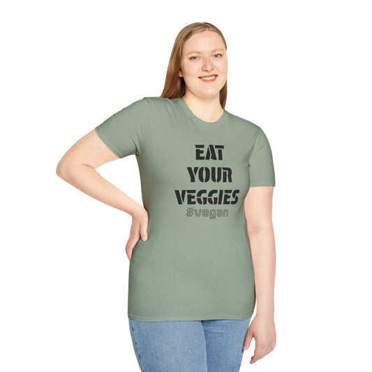 Eat Your Veggies #vegan Unisex Softstyle T-Shirt 100% Cotton Graphic