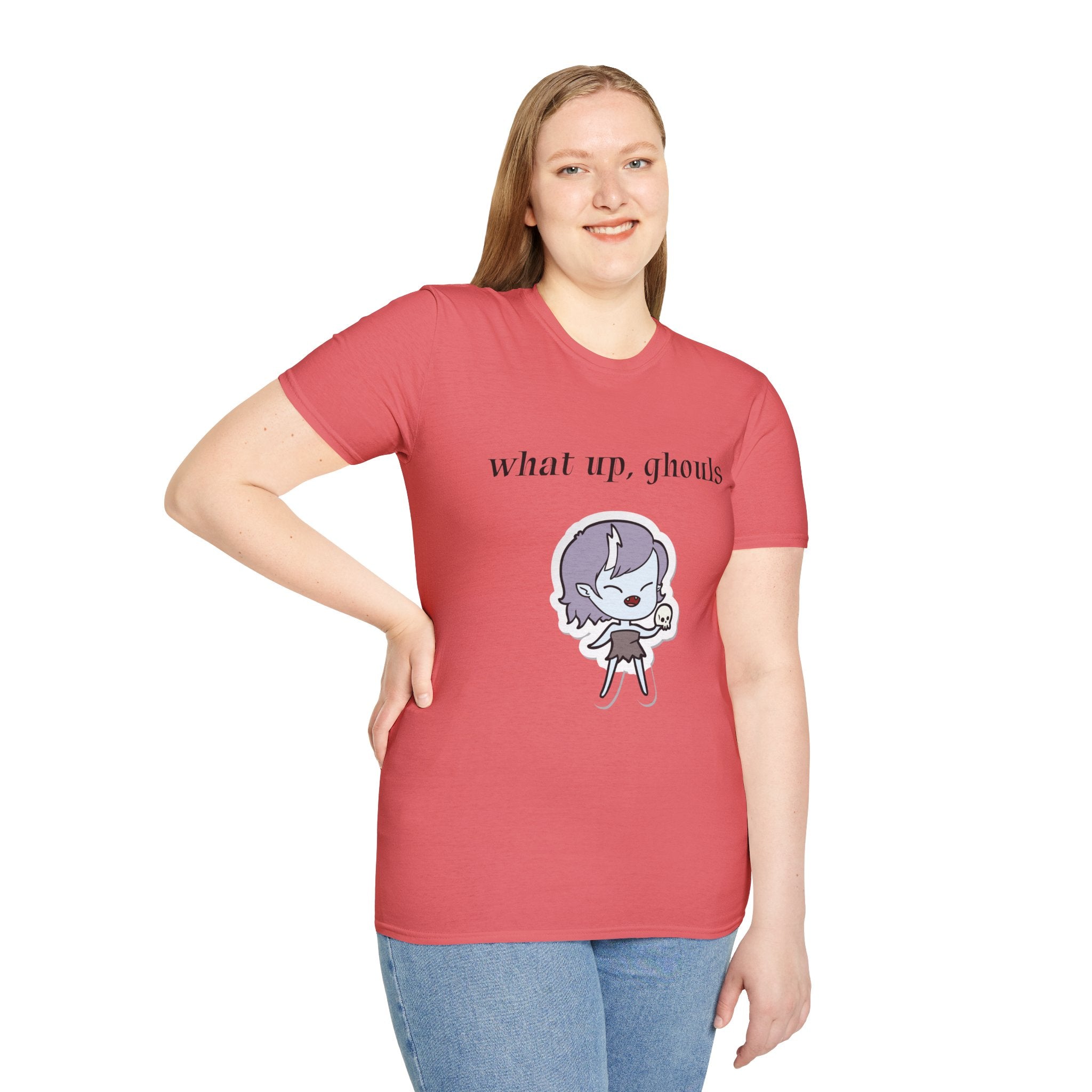 What up, ghouls - Unisex Softstyle T-Shirt 100% Cotton Graphic