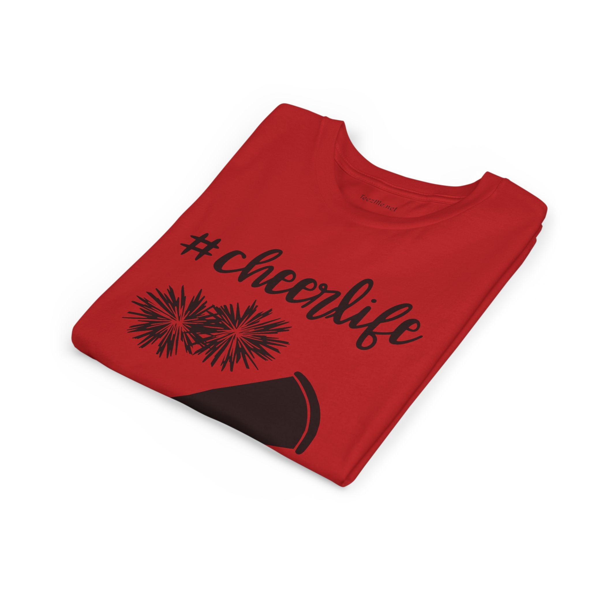Youth Cheer Tee - “#cheerlife” Megaphone & Pom Design