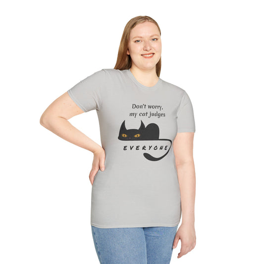 Judging Cat - Unisex Softstyle T-Shirt 100% Cotton Graphic