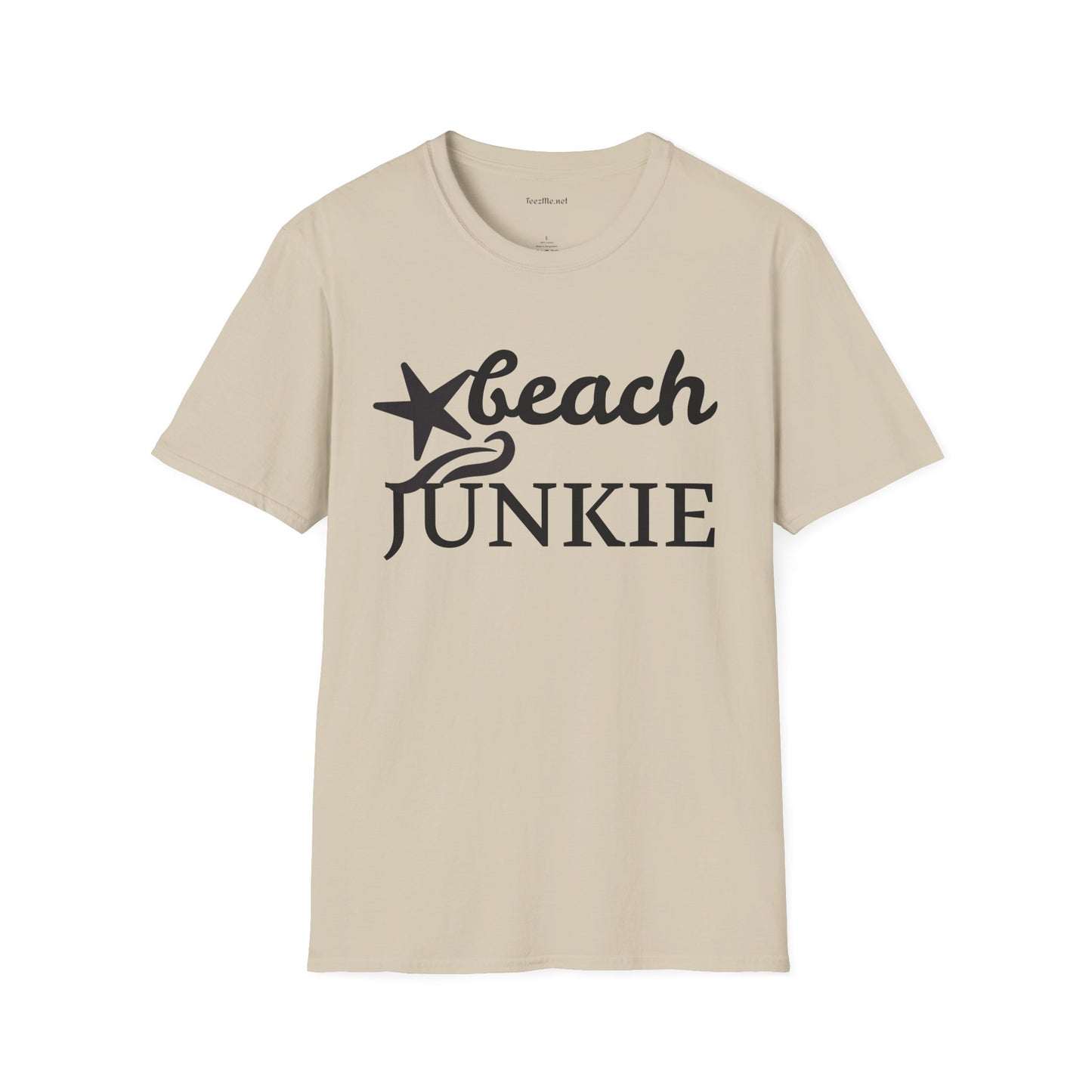 Beach Junkie with Starfish Unisex Softstyle T-Shirt 100% Cotton Graphic