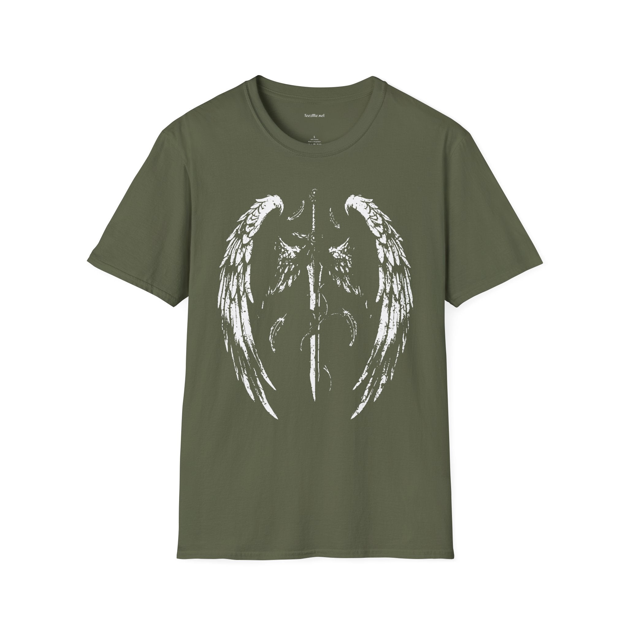 Angel Wings T-Shirt — Distressed White Wing Back Graphic Tee