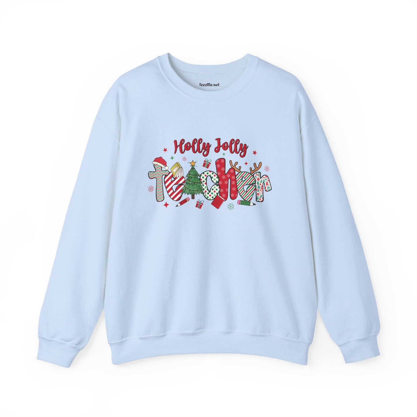 Holly Jolly Teacher Unisex Heavy Blend™ Crewneck Sweatshirt Inspirational Christmas