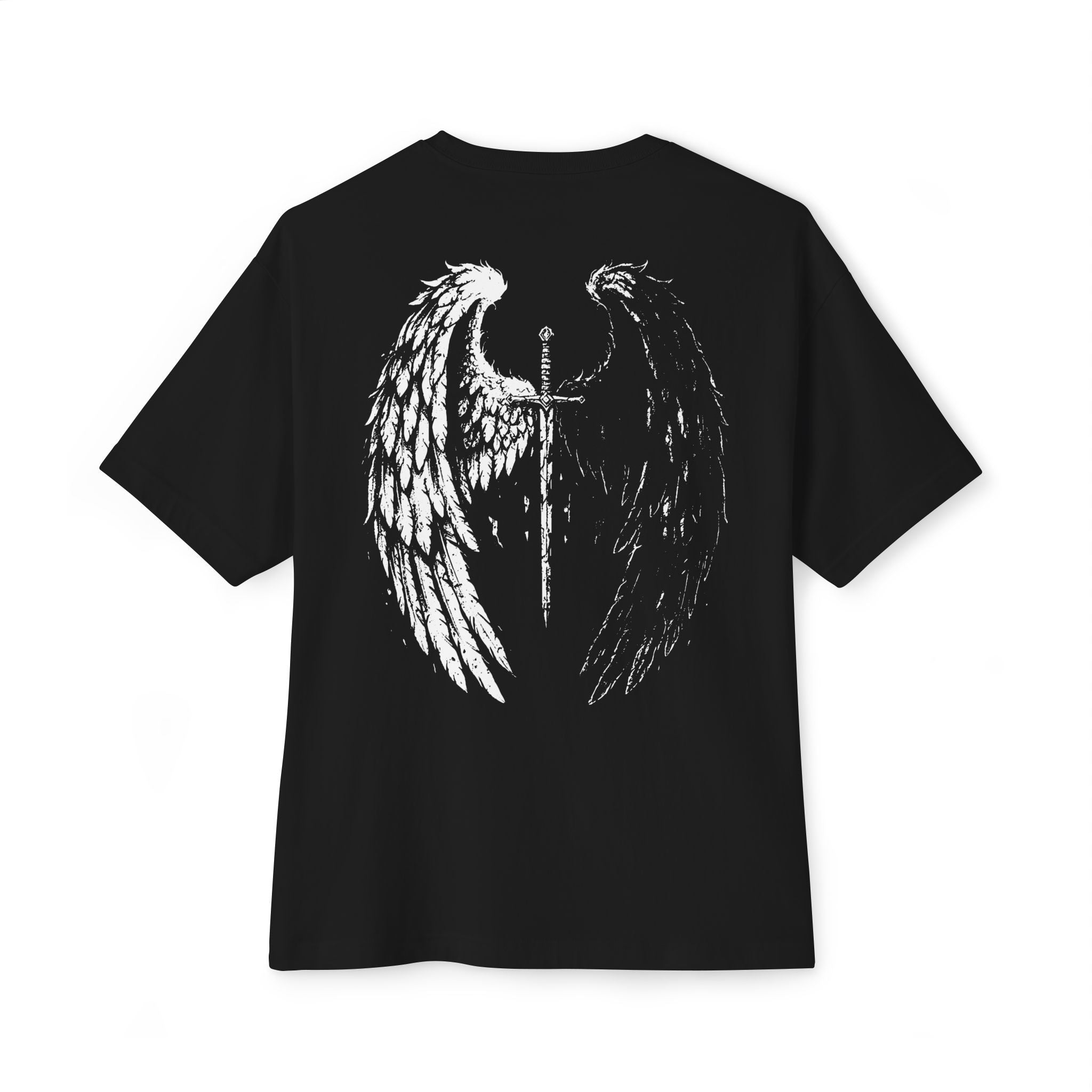 Sword & Wing Graphic Tee — Gothic Dragon Wing Shirt (print on back)