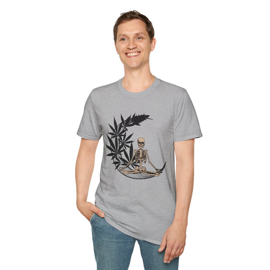 Smoking Skeleton - Unisex Softstyle T-Shirt 100% Cotton Graphic