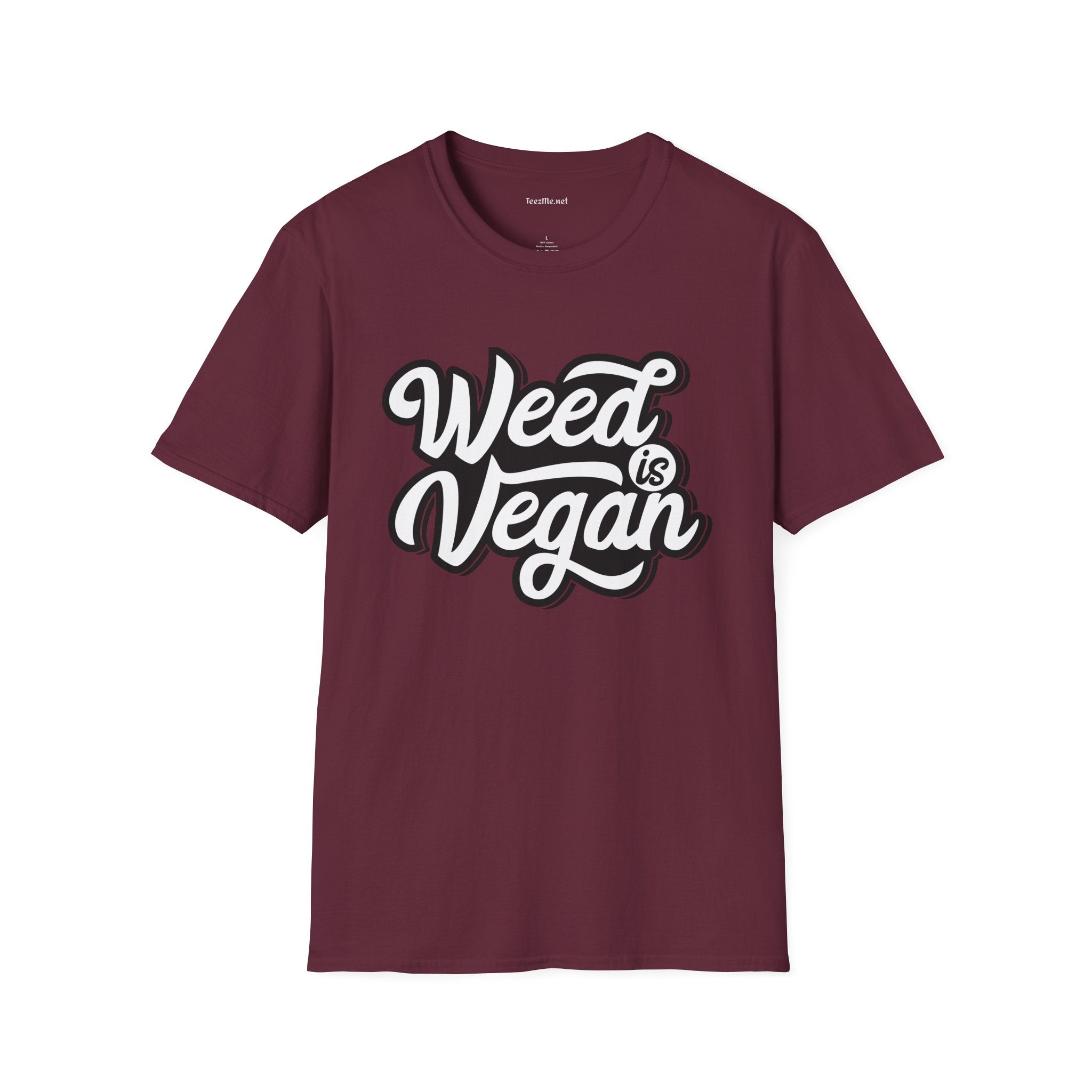 Weed is Vegan Unisex Softstyle T-Shirt 100% Cotton Graphic