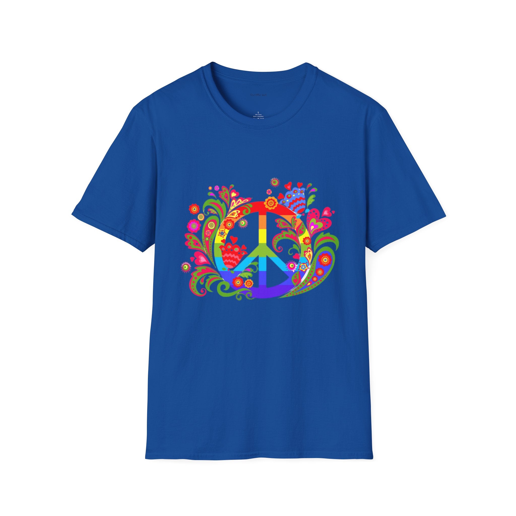 Peace sign illustration - Unisex Softstyle T-Shirt 100% Cotton Graphic
