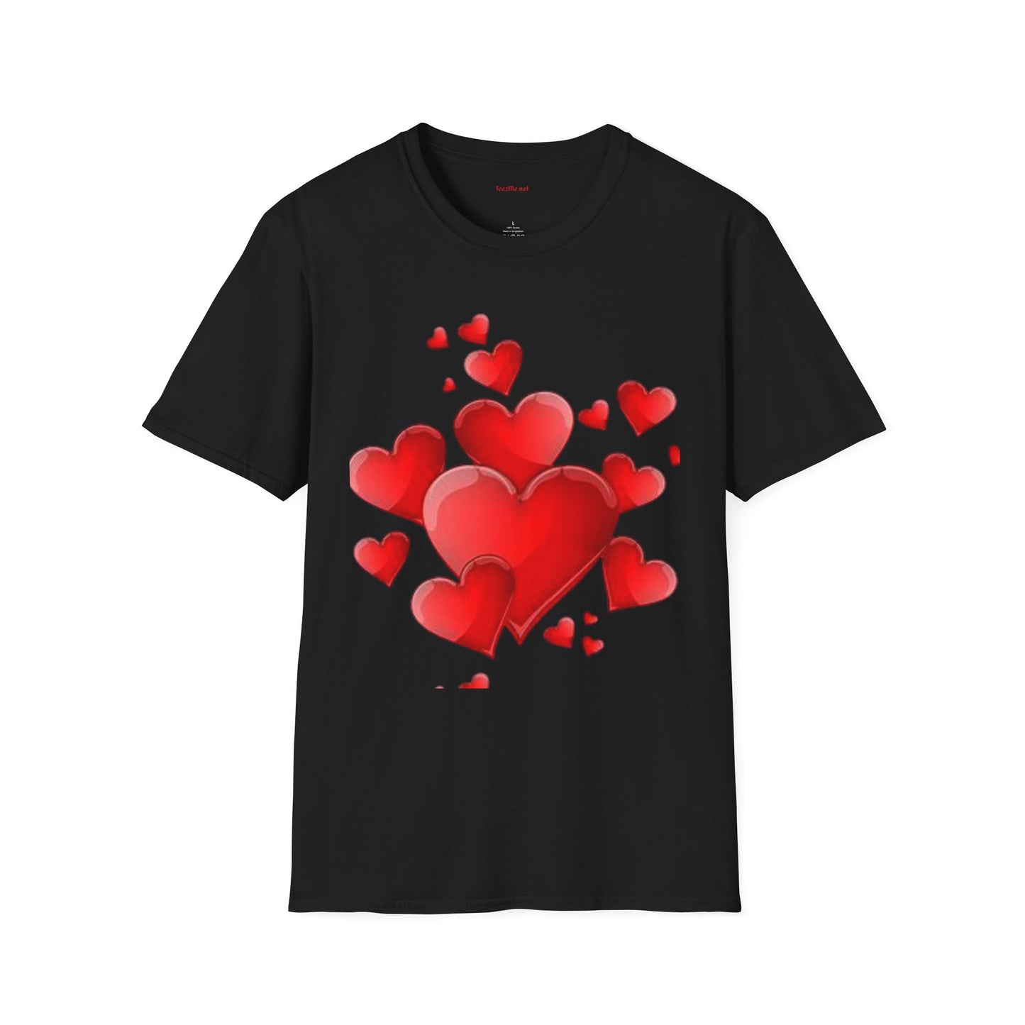 Red Hearts - Unisex Softstyle T-Shirt 100% Cotton Graphic