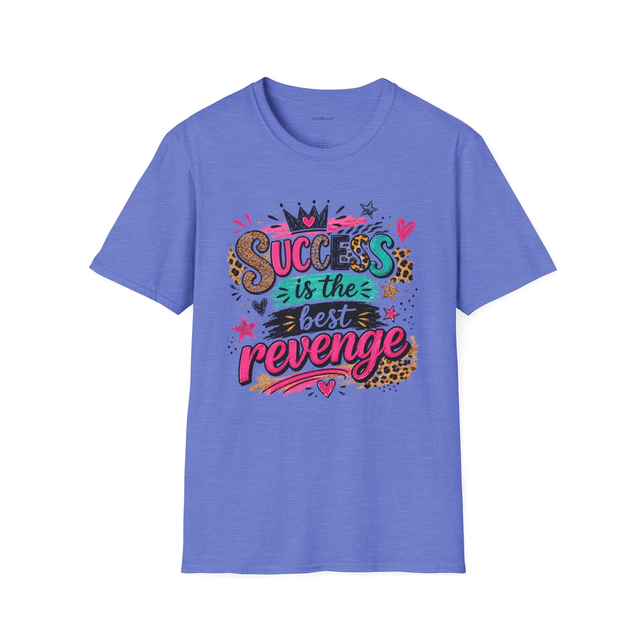 Success Is The Best Revenge T-Shirt — Leopard Print Graphic Tee, Motivational Gift