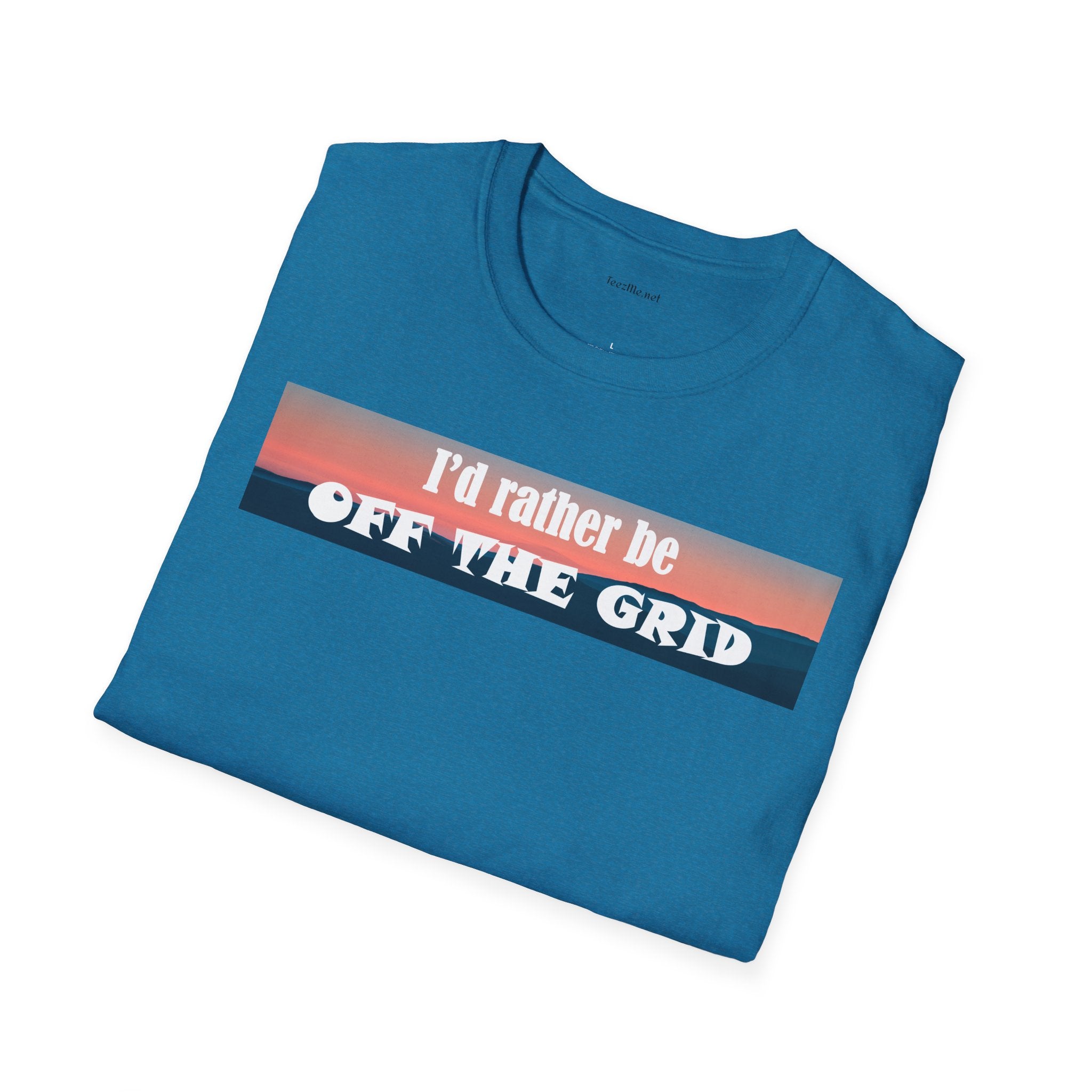 I'd rather be OFF THE GRID  - Unisex Softstyle T-Shirt 100% Cotton Graphic