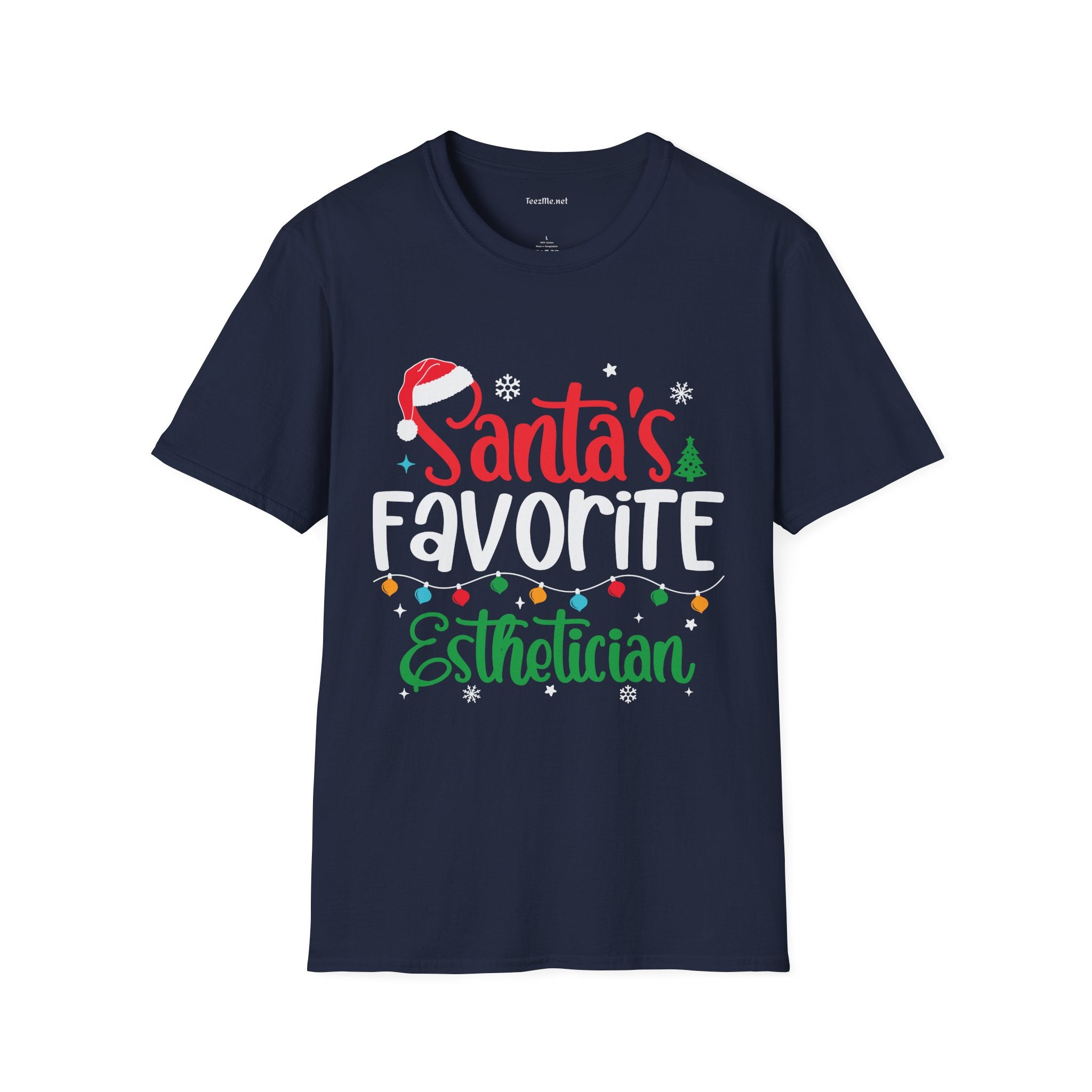 Santa's Favorite Esthetician T-Shirt — Funny Christmas Skincare Gift