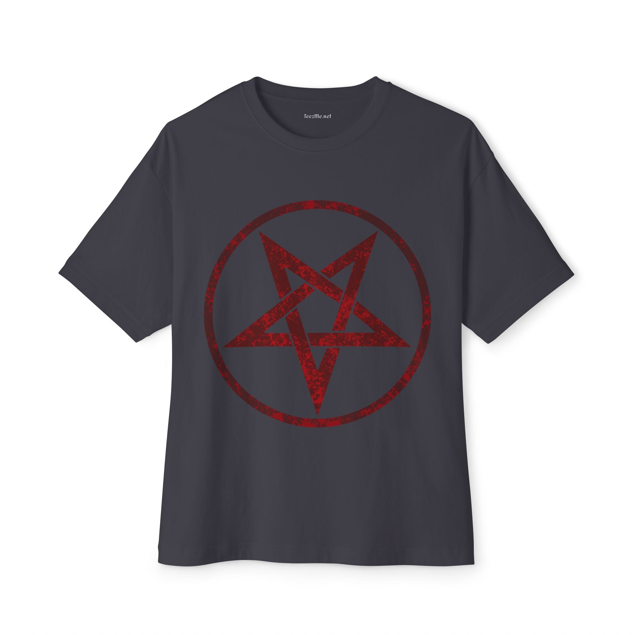 Red Pentagram Unisex Oversized Boxy Tee