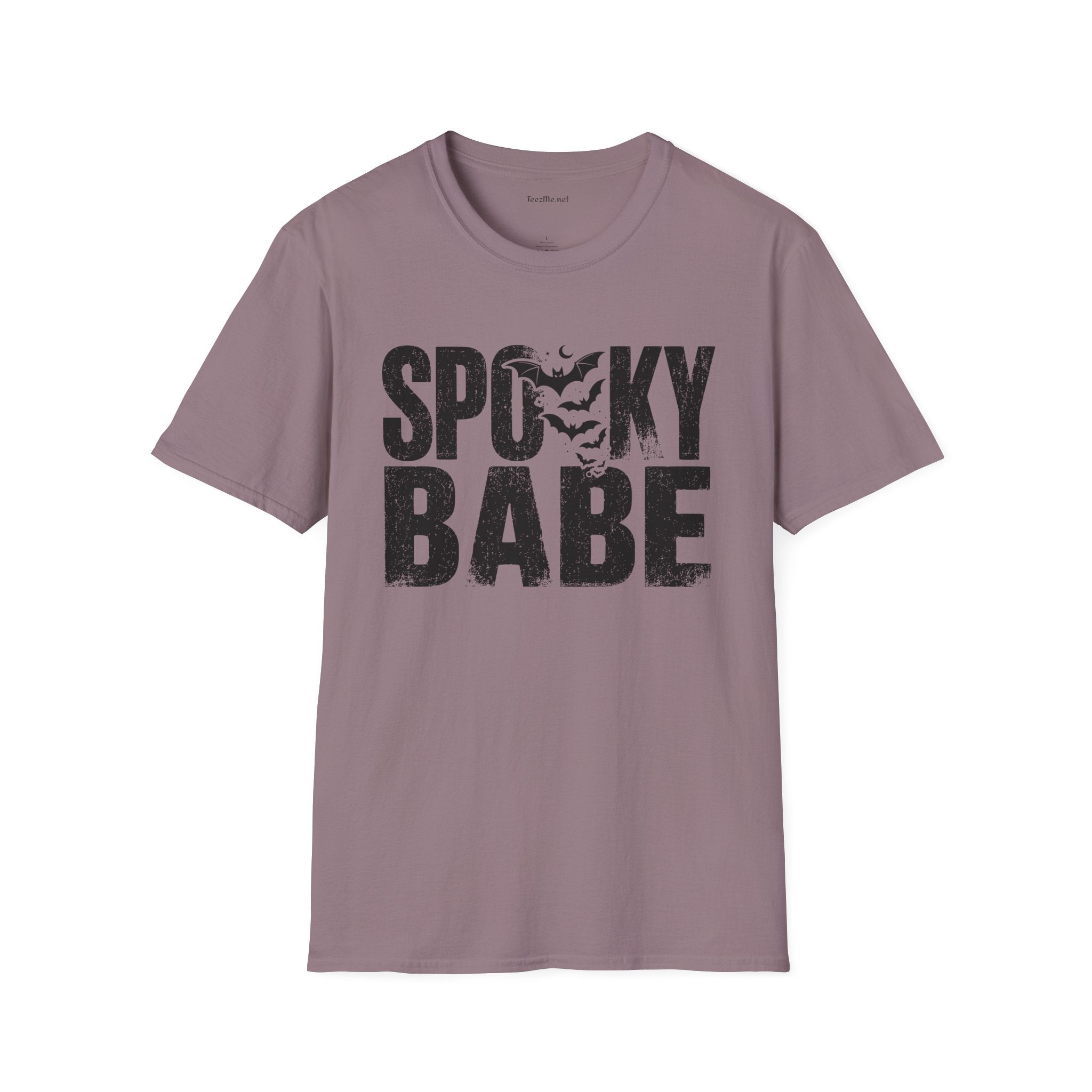 Spooky Babe Halloween T-Shirt — Orange Graphic Tee with Bats