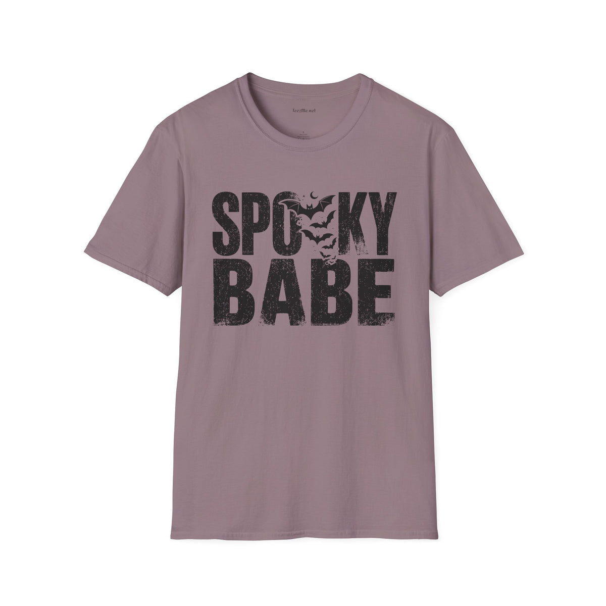 Spooky Babe Halloween T-Shirt — Orange Graphic Tee with Bats
