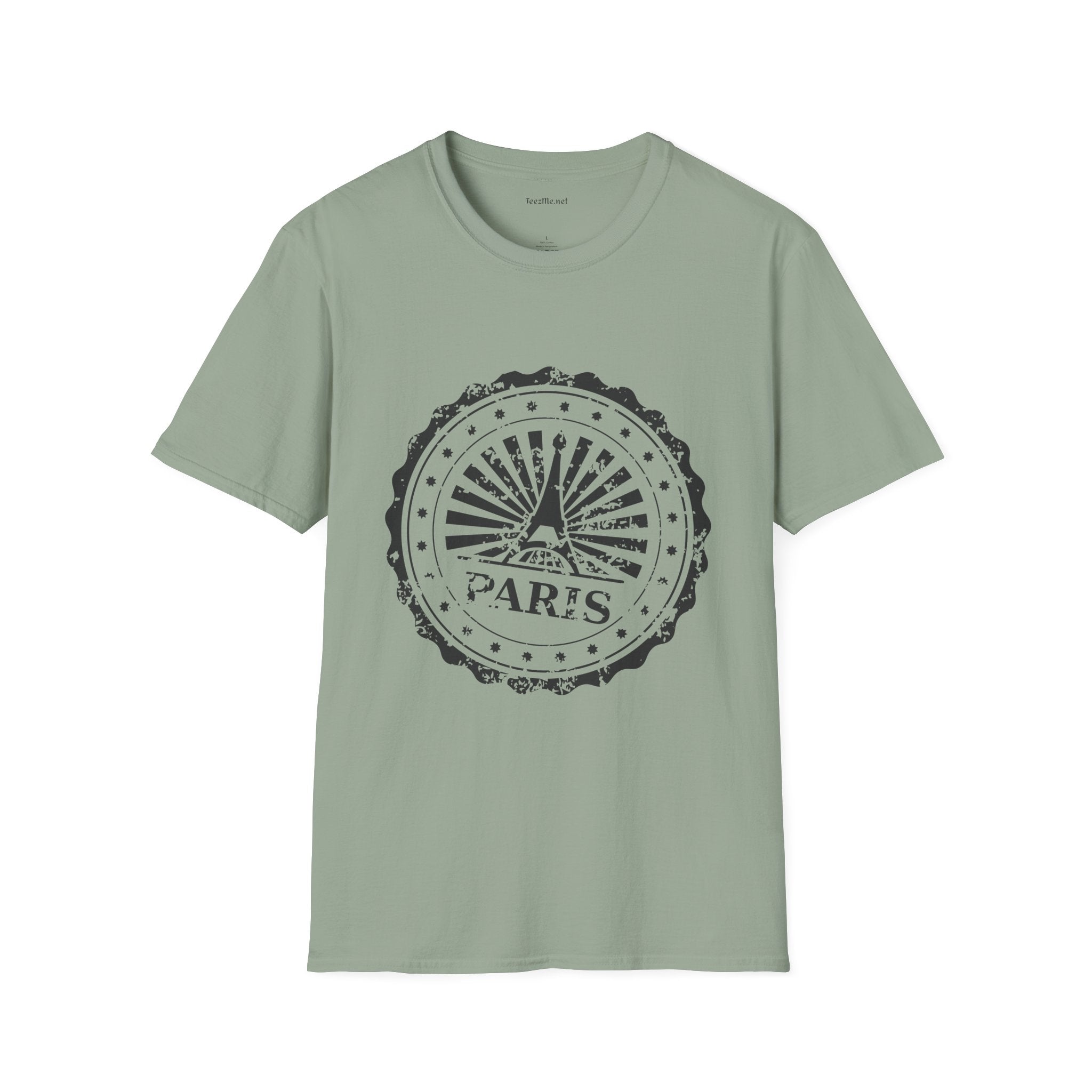 Paris Stamp Unisex Softstyle T-Shirt 100% Cotton