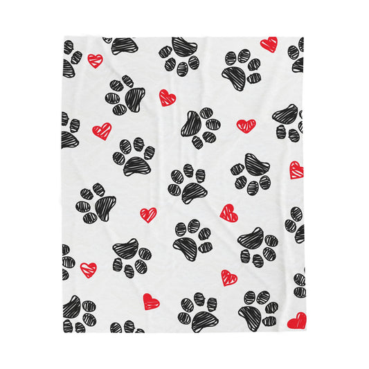 Love Paws - Velveteen Plush Blanket birthday valentine gift