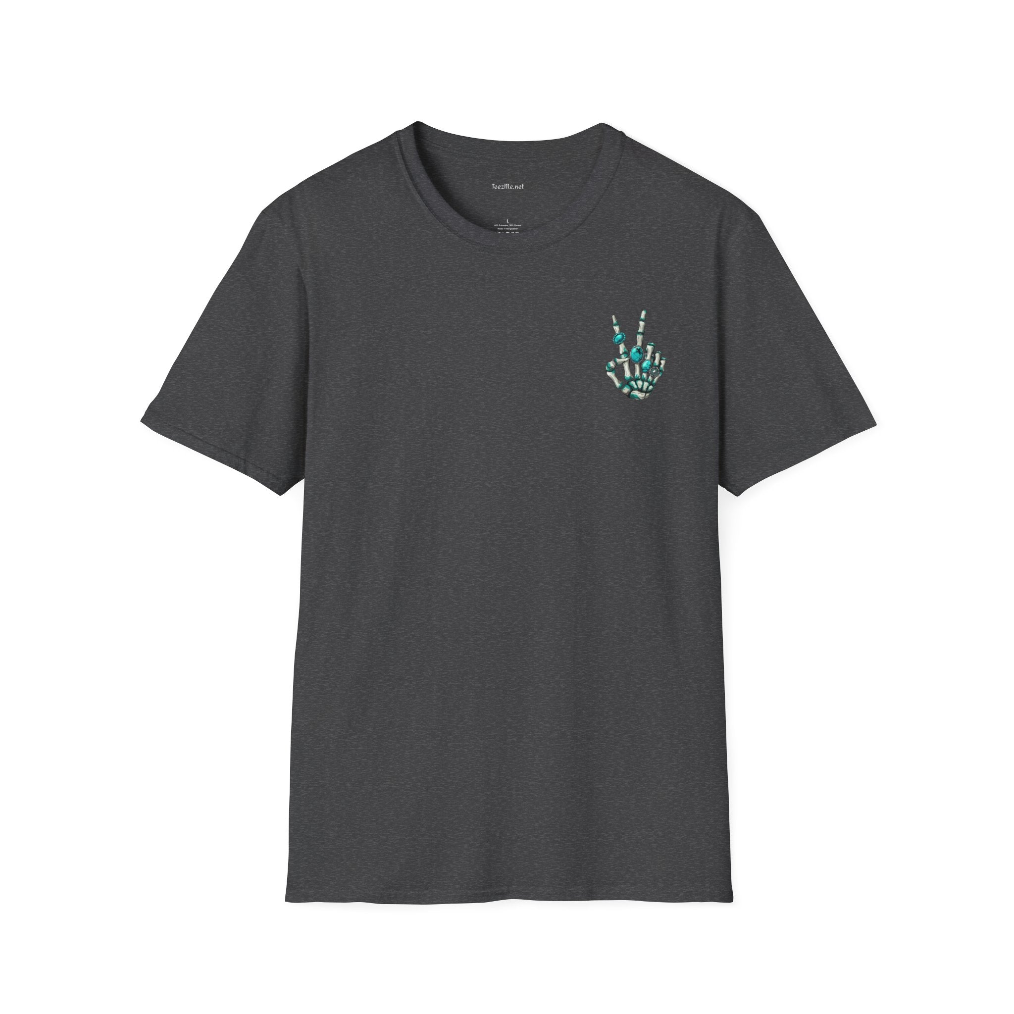 Peace Gemstone Skeleton - Unisex Softstyle T-Shirt 100% Cotton Graphic