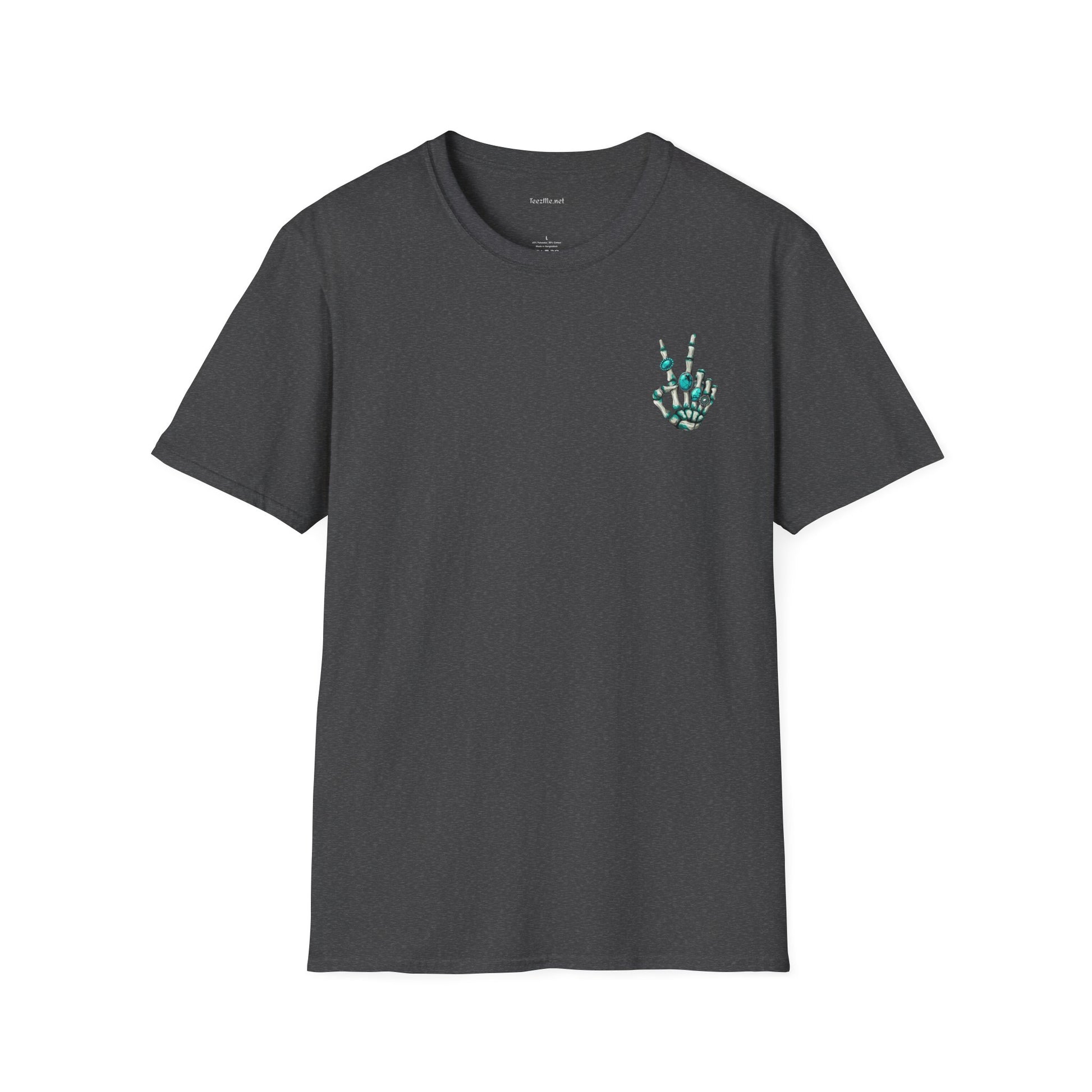 Peace Gemstone Skeleton - Unisex Softstyle T-Shirt 100% Cotton Graphic