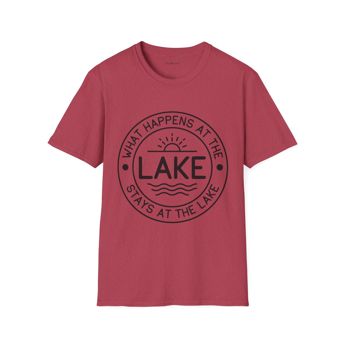 What Happens At The Lake Unisex Softstyle T-Shirt 100% Cotton Graphic