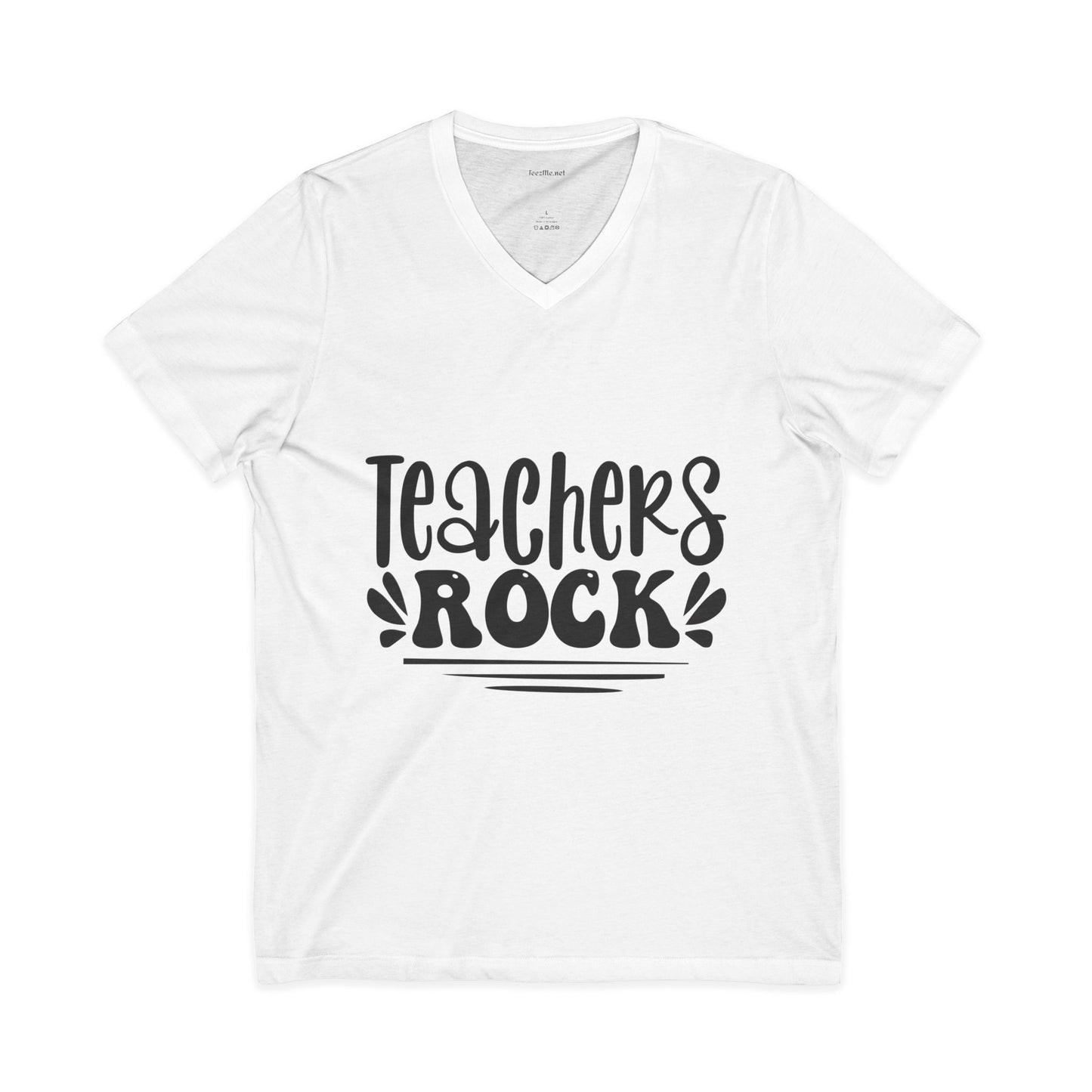 Teacher's Rock Unisex Jersey Short Sleeve V-Neck Tee