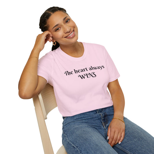 The heart always wins - Unisex Softstyle T-Shirt 100% Cotton Graphic