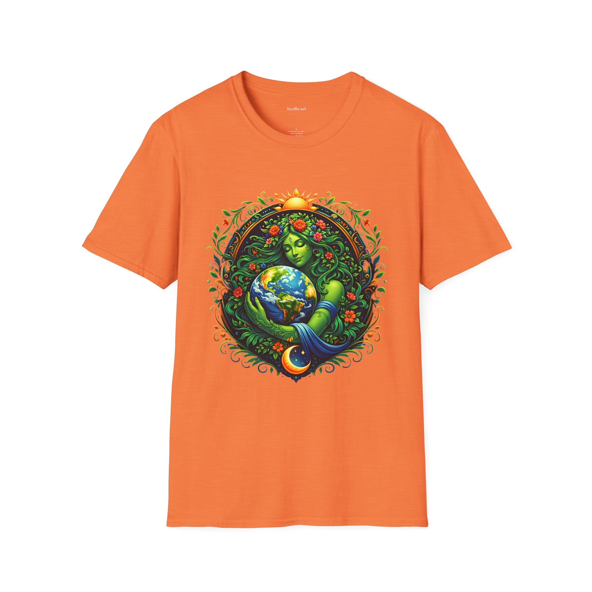 Earth Goddess T-Shirt — Floral Mother Nature Colorful Graphic Tee