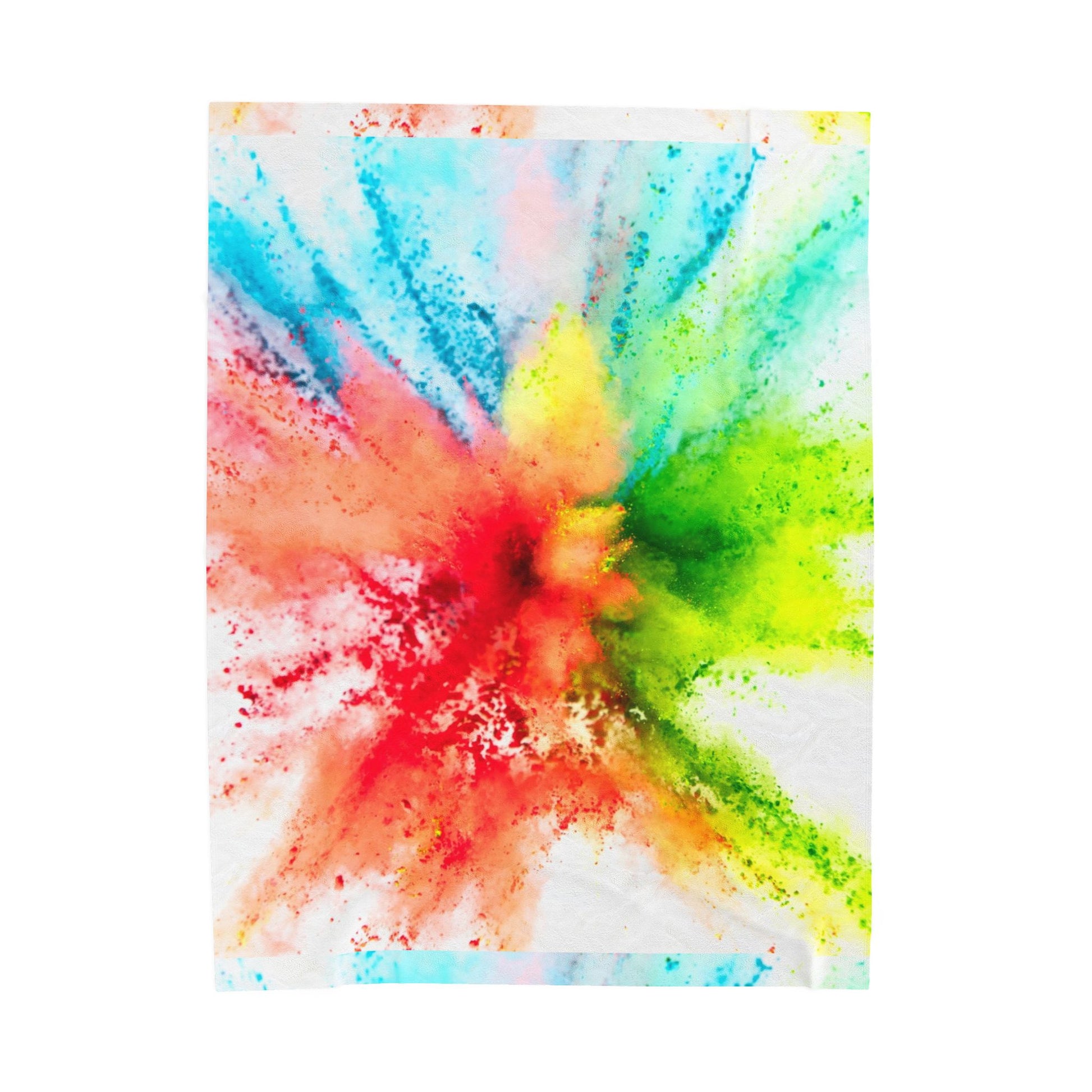 Watercolor Velveteen Plush Blanket