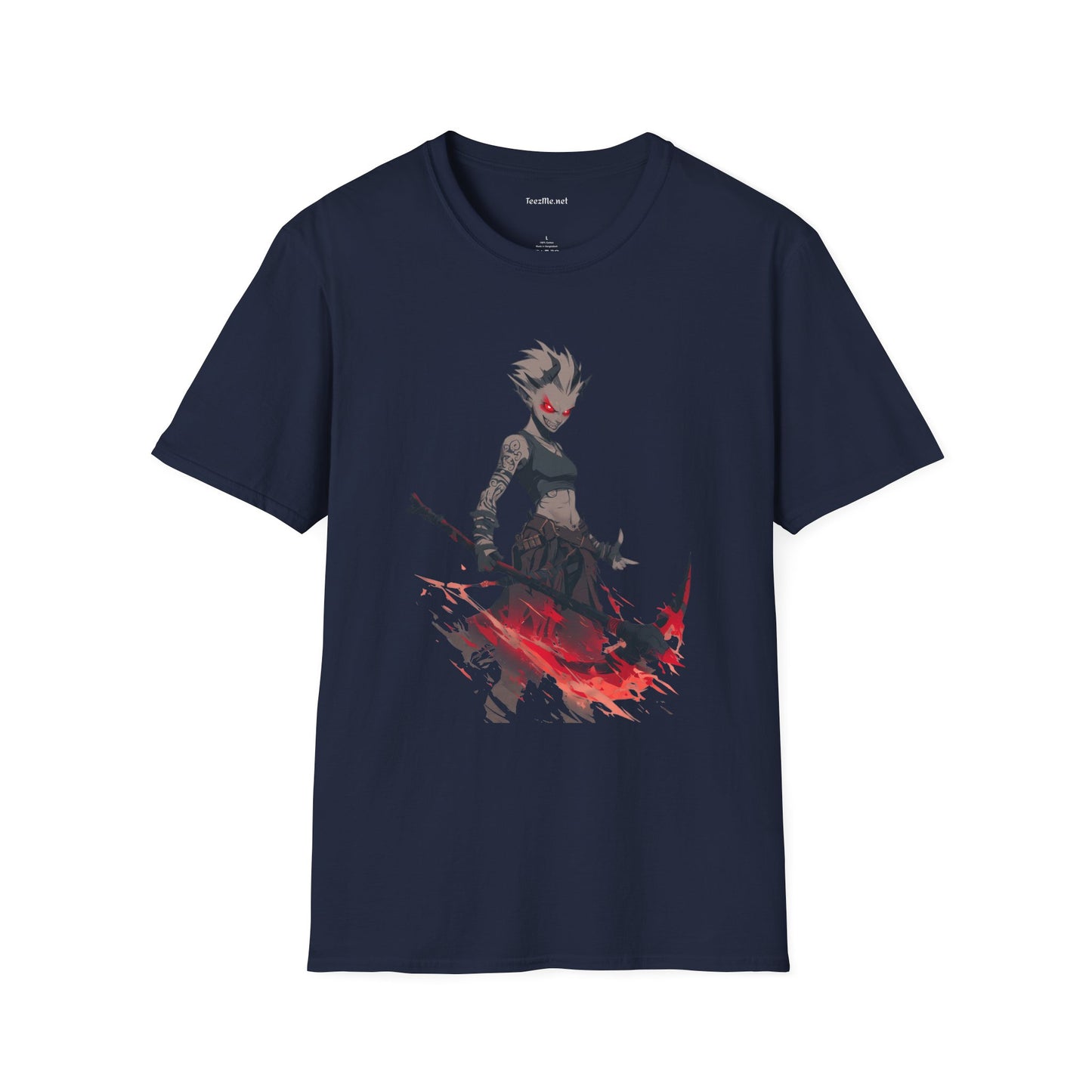 Anime Demon Girl Unisex Softstyle T-Shirt 100% Cotton Graphic