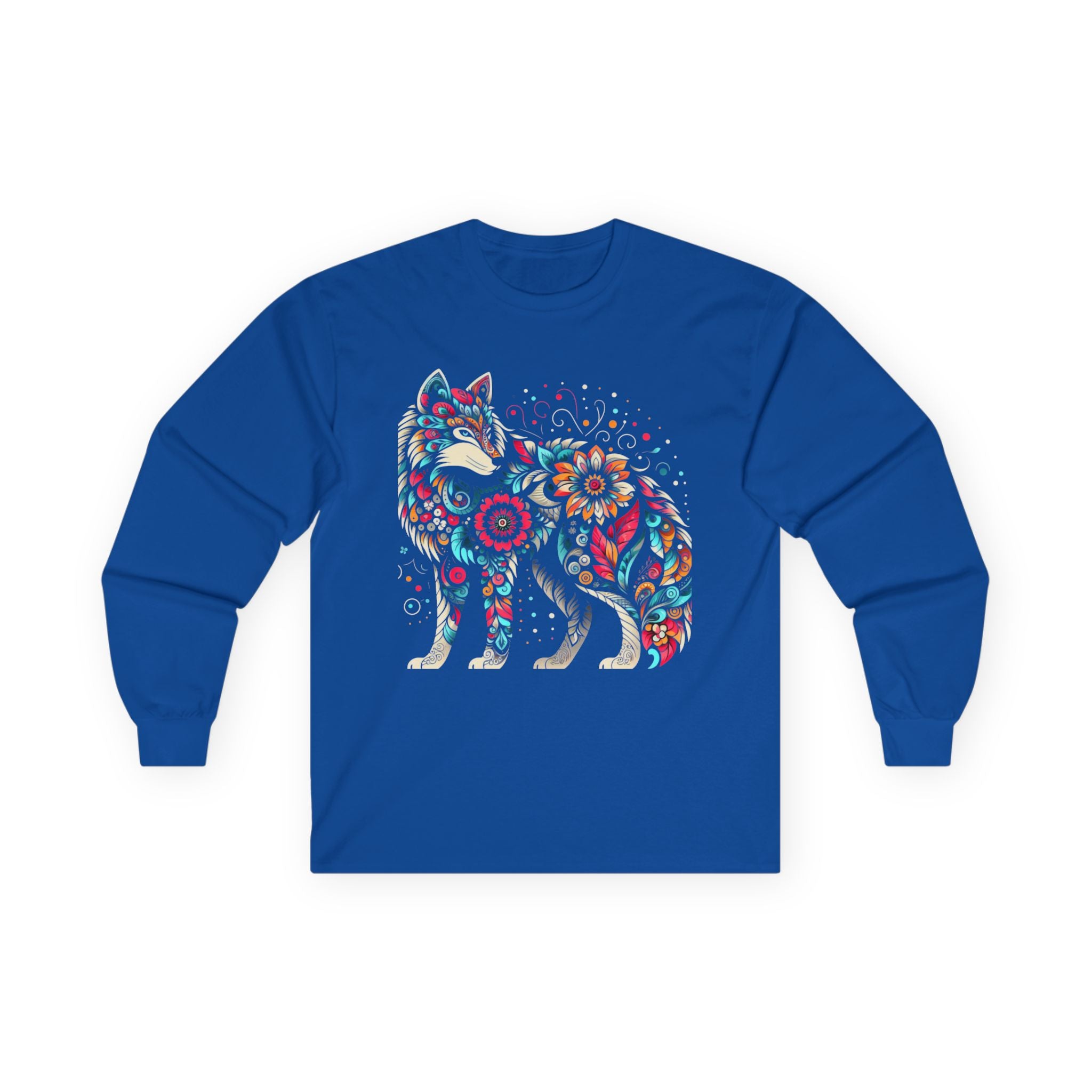 Wolf Floral1 Unisex Ultra Cotton Long Sleeve Tee