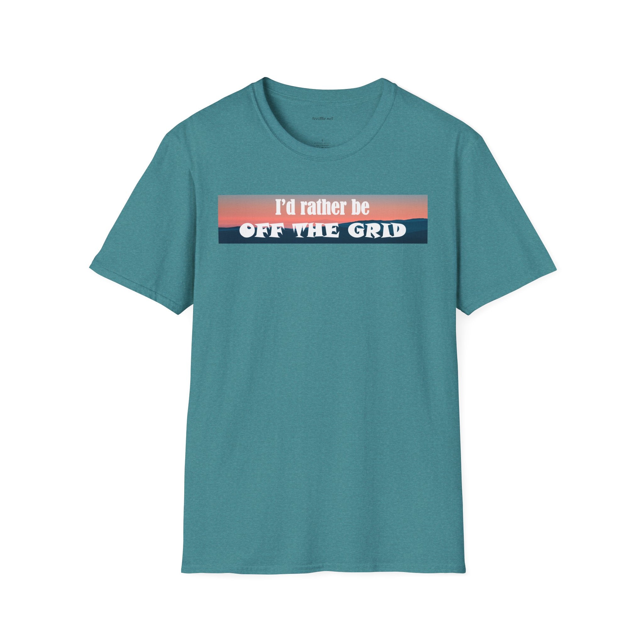I'd rather be OFF THE GRID  - Unisex Softstyle T-Shirt 100% Cotton Graphic