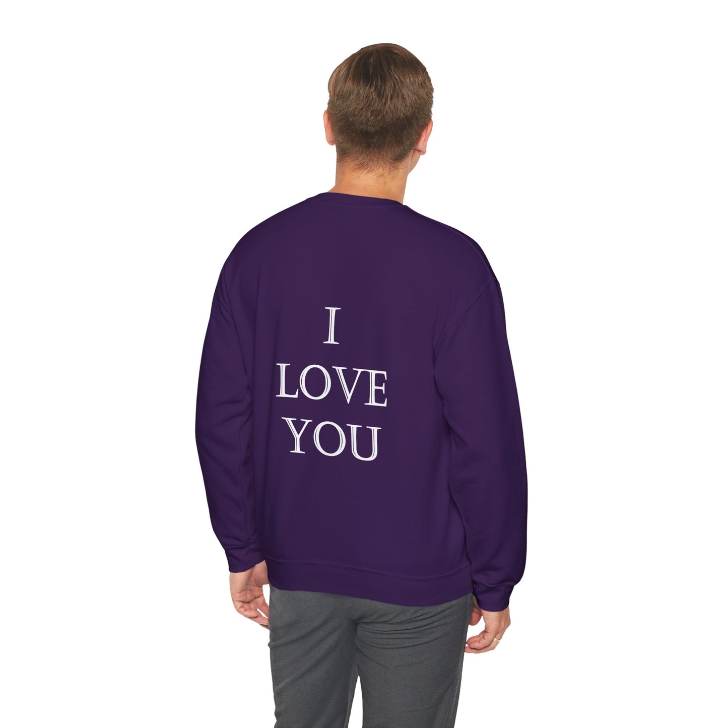 I LOVE YOU (on back) Unisex Heavy Blend™ CrIewneck Sweatshirt Graphic