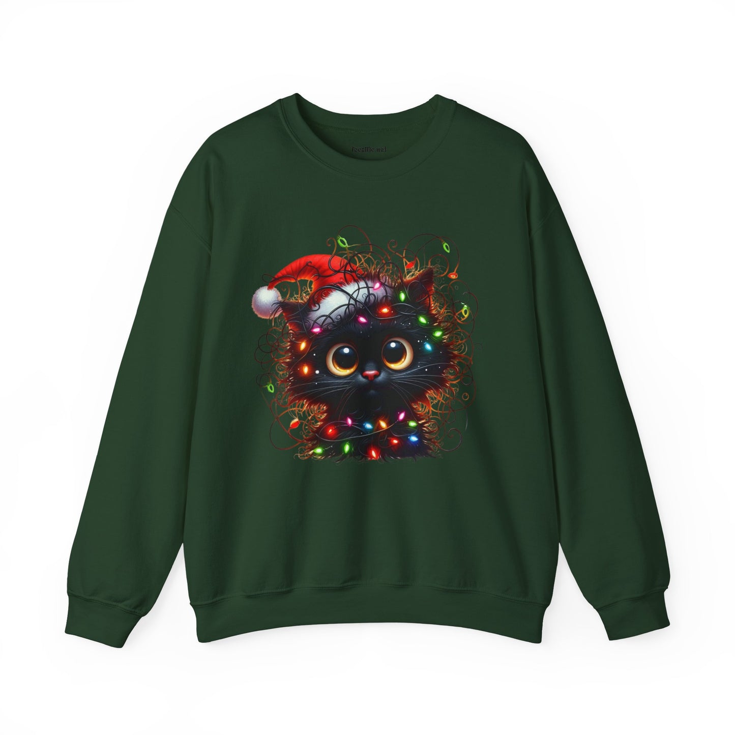 Funny Christmas Black Cat 01 Unisex Heavy Blend™ Crewneck Sweatshirt