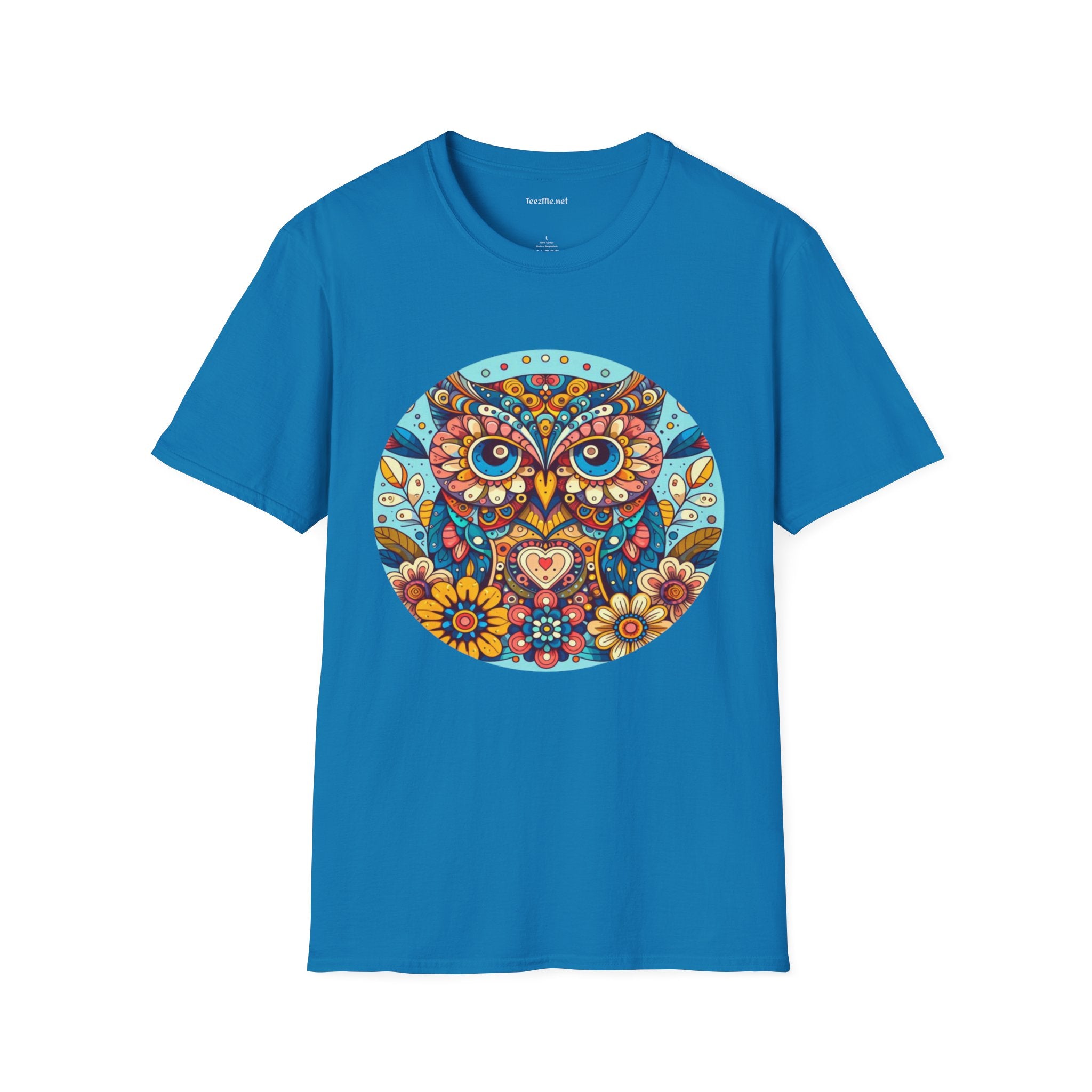 Floral Owl (1) Unisex Softstyle T-Shirt 100% Cotton Graphic