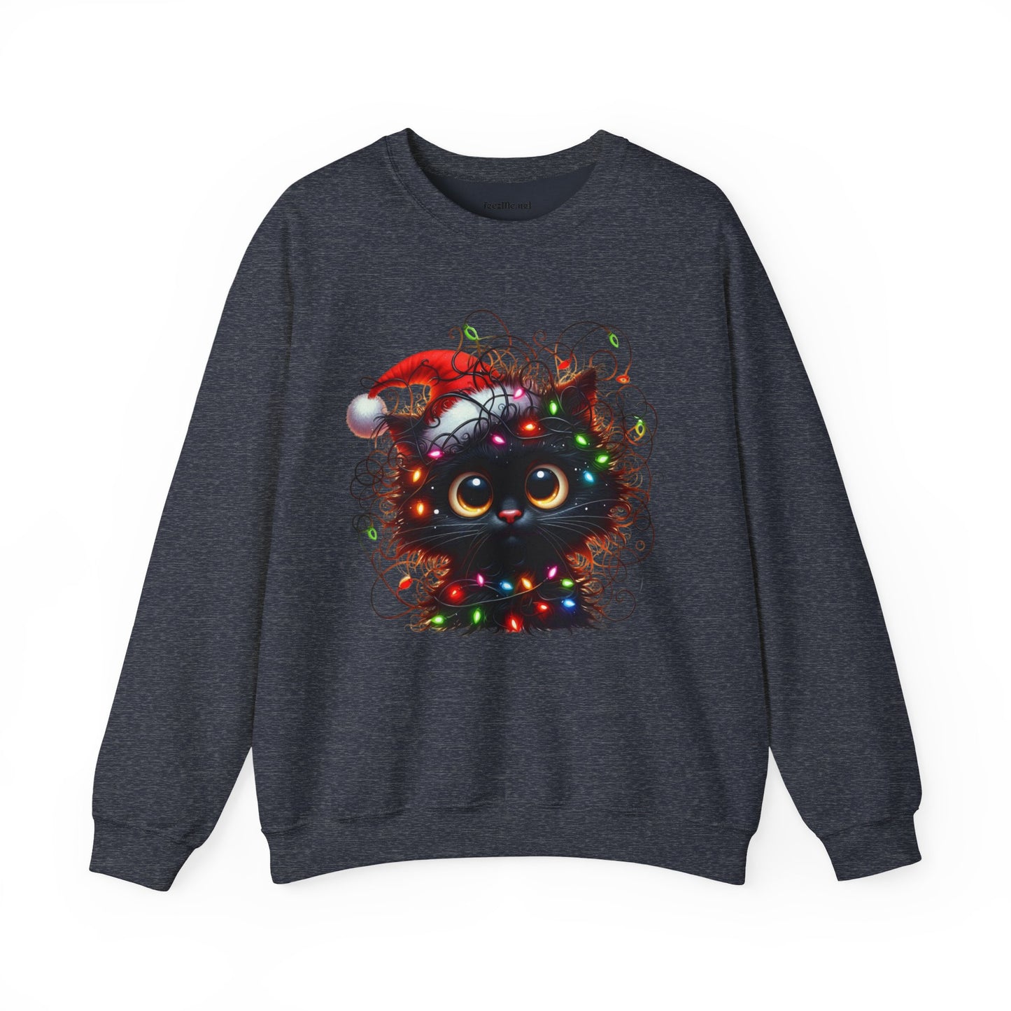 Funny Christmas Black Cat 01 Unisex Heavy Blend™ Crewneck Sweatshirt