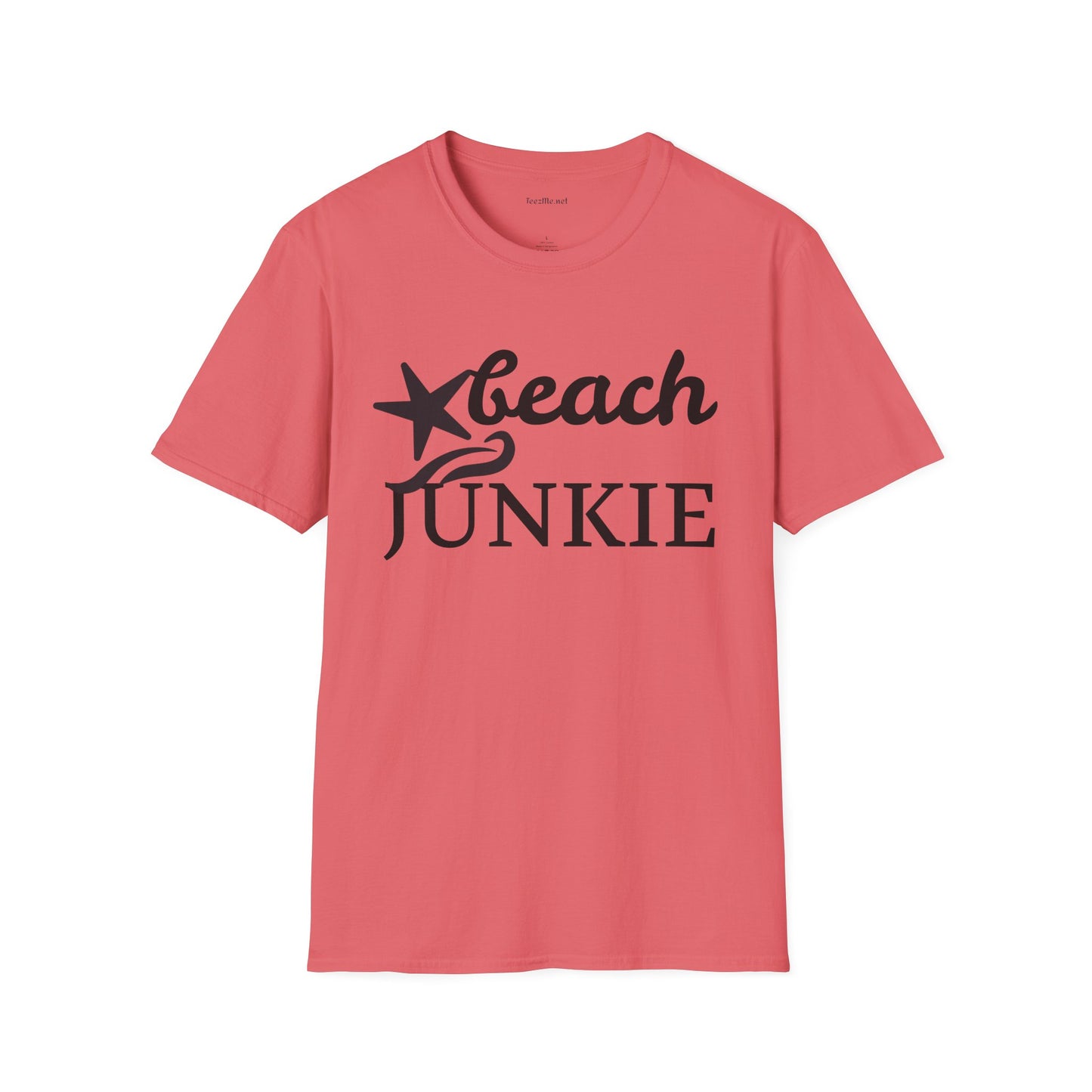 Beach Junkie with Starfish Unisex Softstyle T-Shirt 100% Cotton Graphic