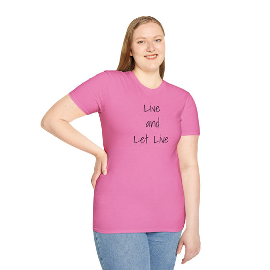 Live and Let Live - Unisex Softstyle T-Shirt 100% Cotton Graphic
