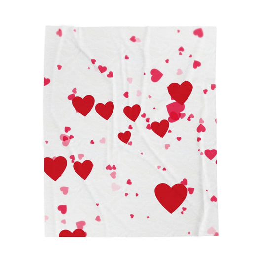 Hearts - Velveteen Plush Blanket Graphic