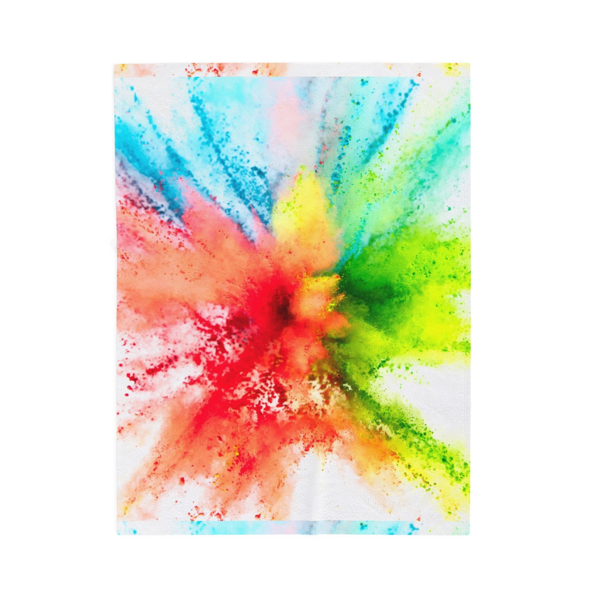 Watercolor Velveteen Plush Blanket