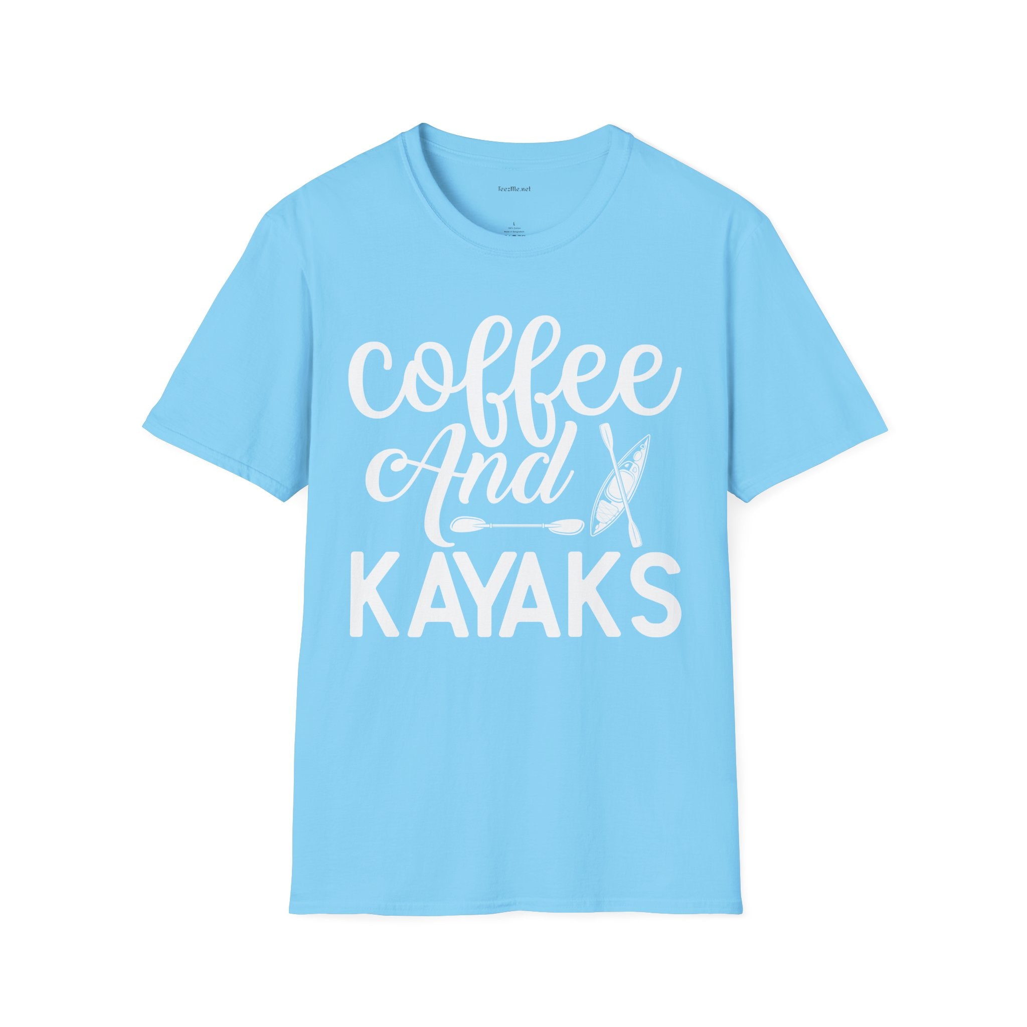 Coffee and Kayaks - Unisex Softstyle T-Shirt 100% Cotton Graphic