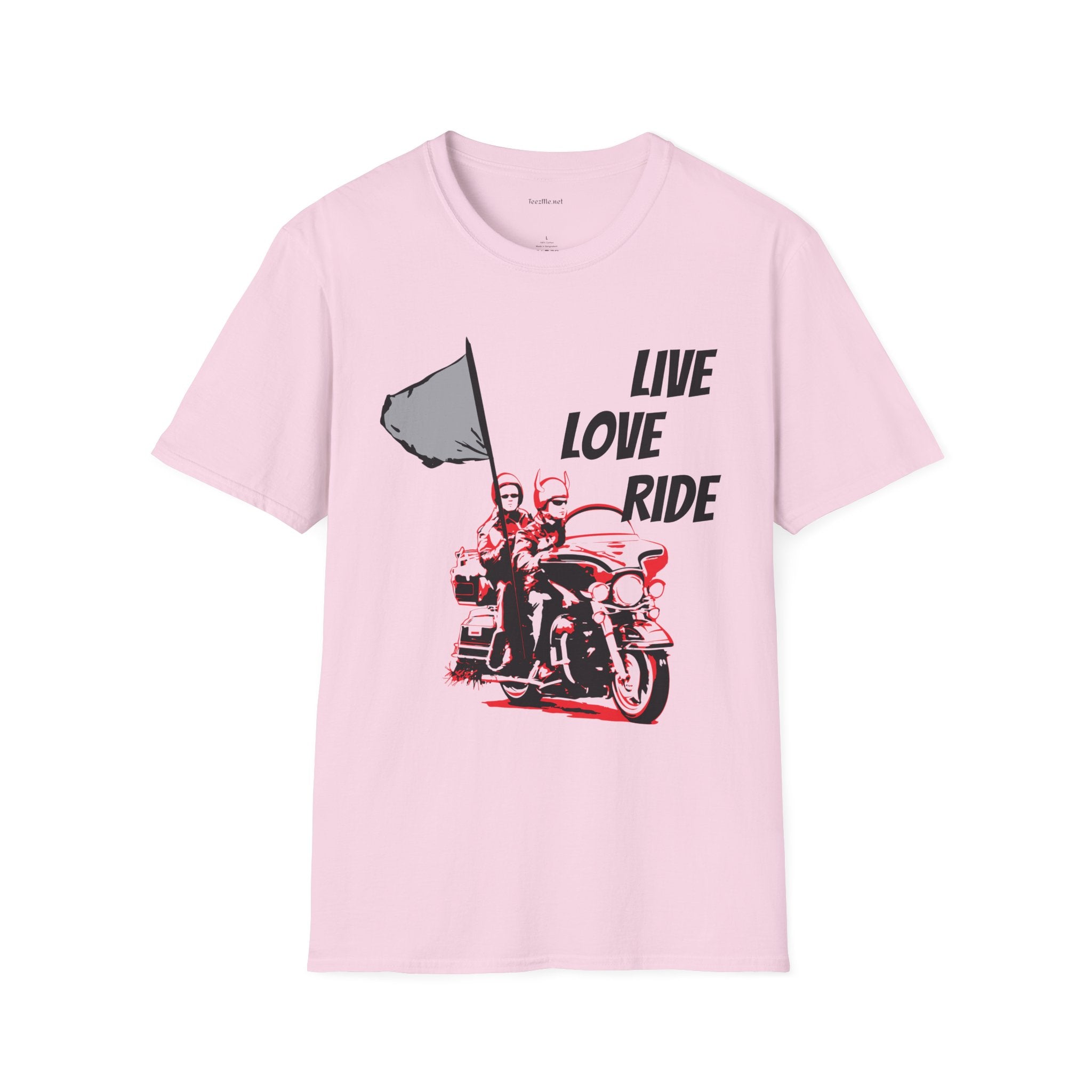 Live Love Ride - Unisex Softstyle T-Shirt 100% Cotton Graphic Motorcycle Harley