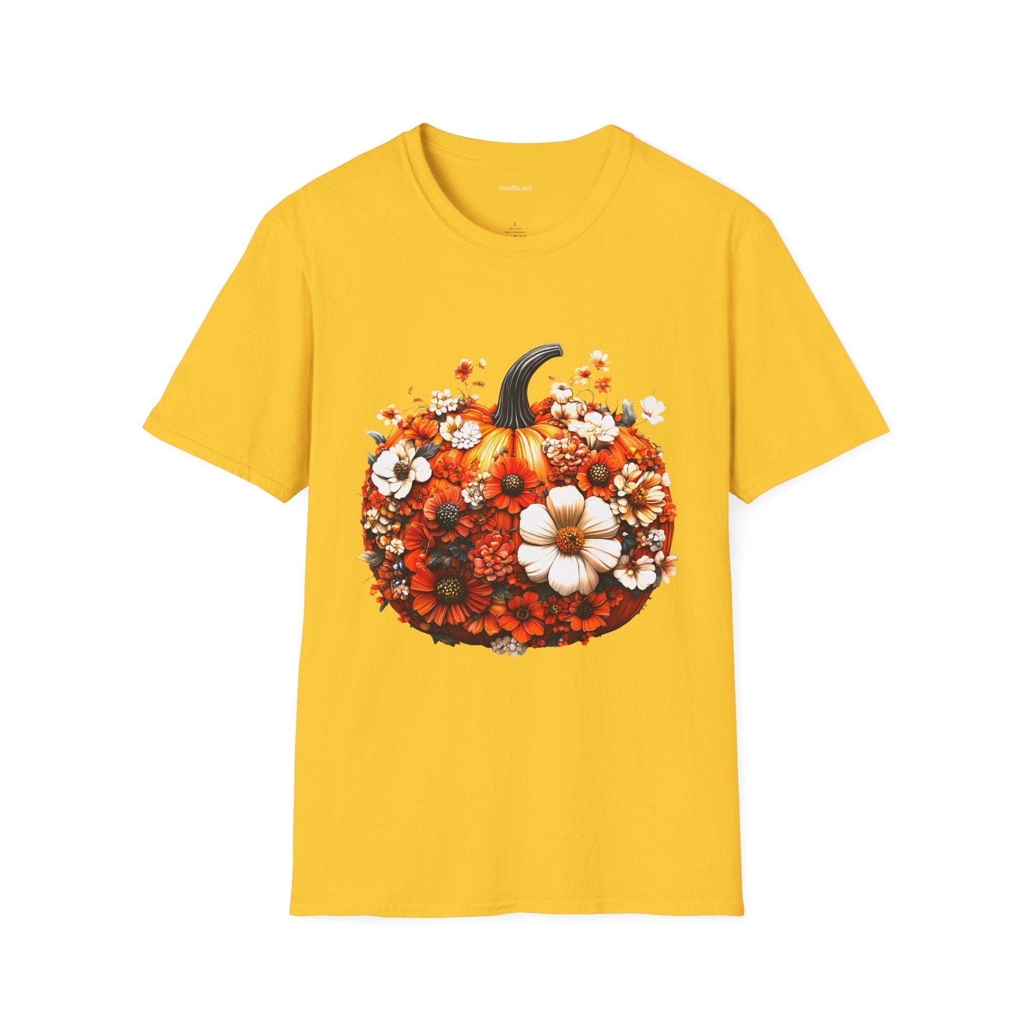 BOHO Floral Pumpkin - Unisex Softstyle T-Shirt 100% Cotton Graphic