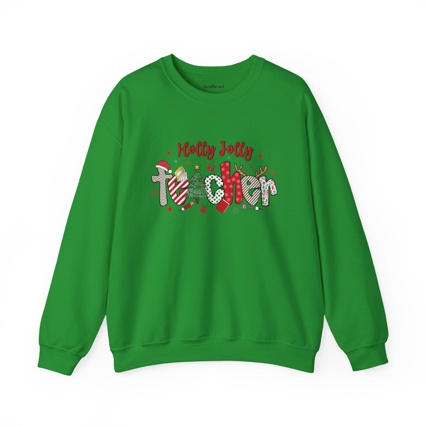 Holly Jolly Teacher Unisex Heavy Blend™ Crewneck Sweatshirt Inspirational Christmas