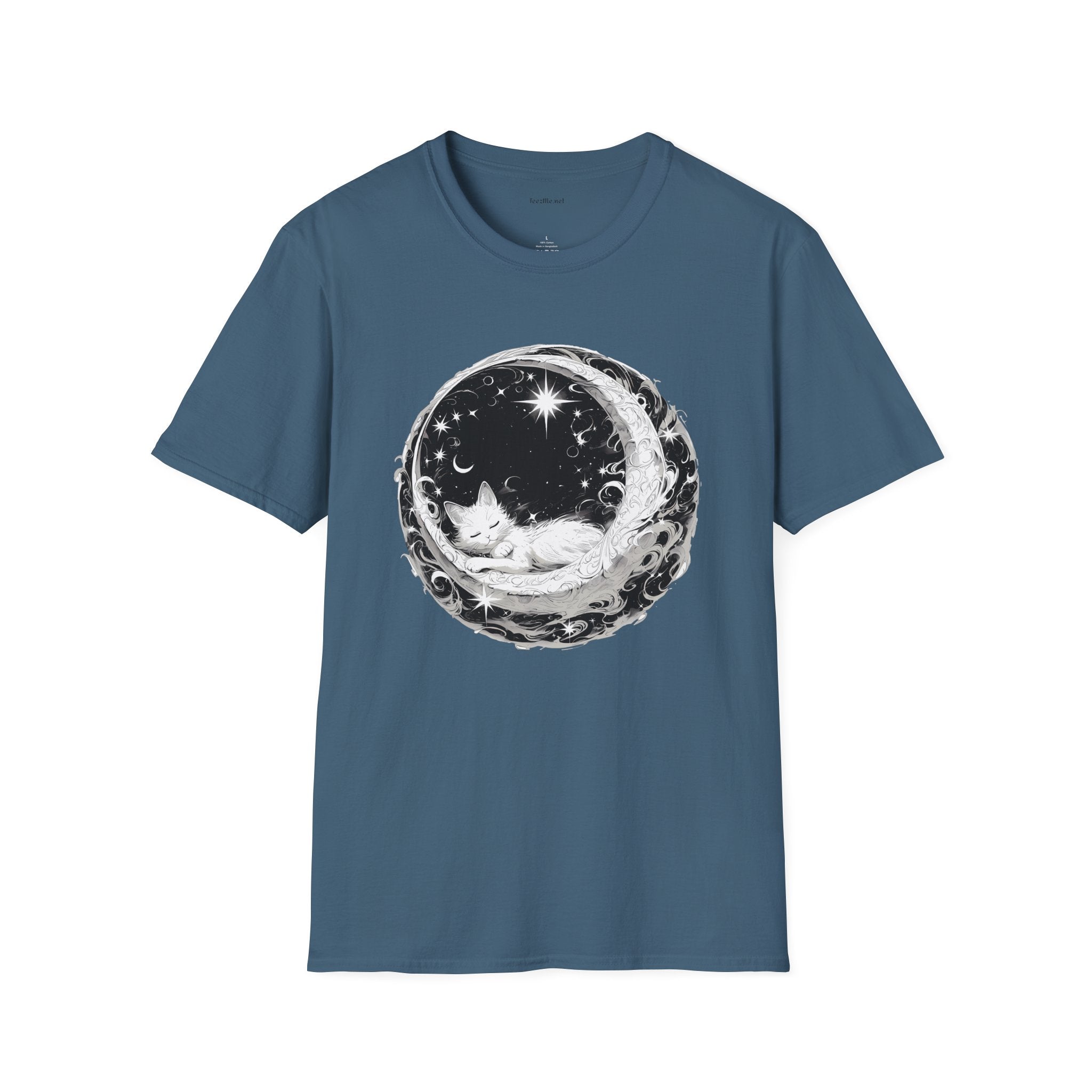Moon Cat  - Unisex Softstyle T-Shirt 100% Cotton Graphic