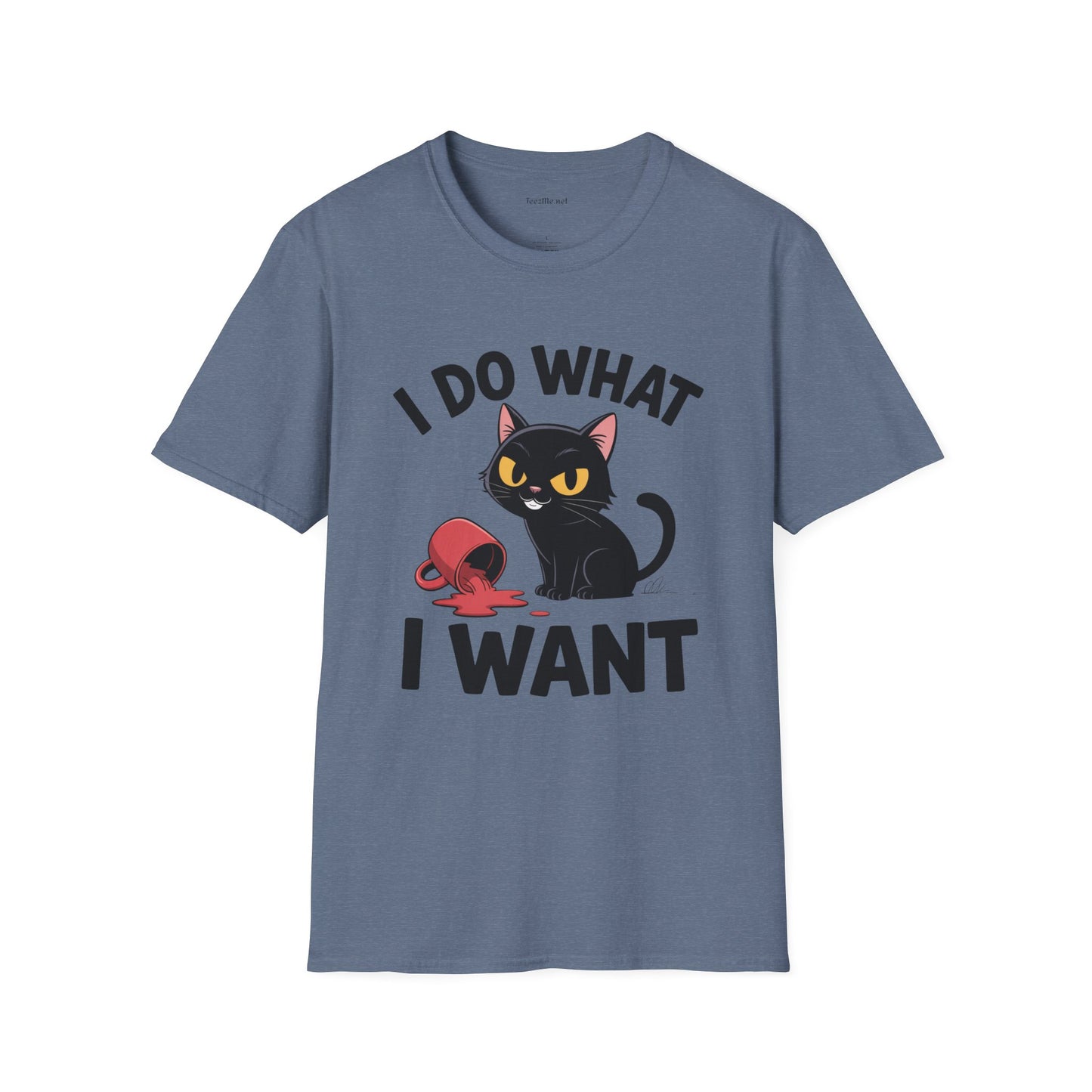 I Do What I Want (with Cat)  Unisex Softstyle T-Shirt 100% Cotton Graphic