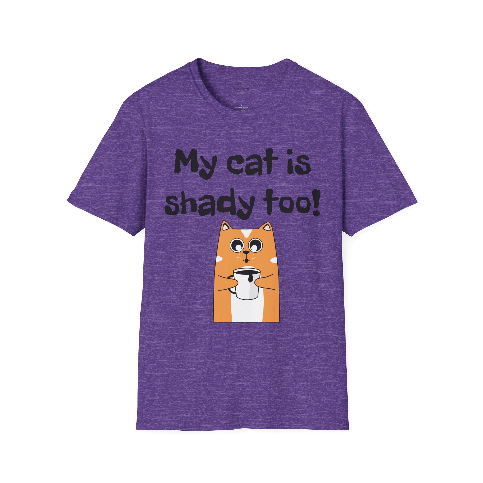 My cat is shady too! - Unisex Softstyle T-Shirt 100% Cotton Graphic