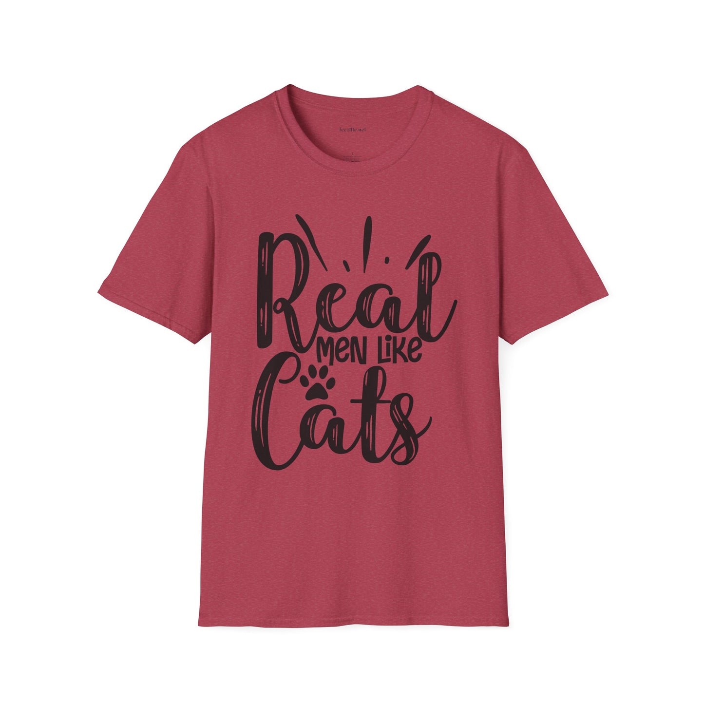 Real Men Like Cats Unisex Soft Style T-Shirt 100% Cotton Graphic