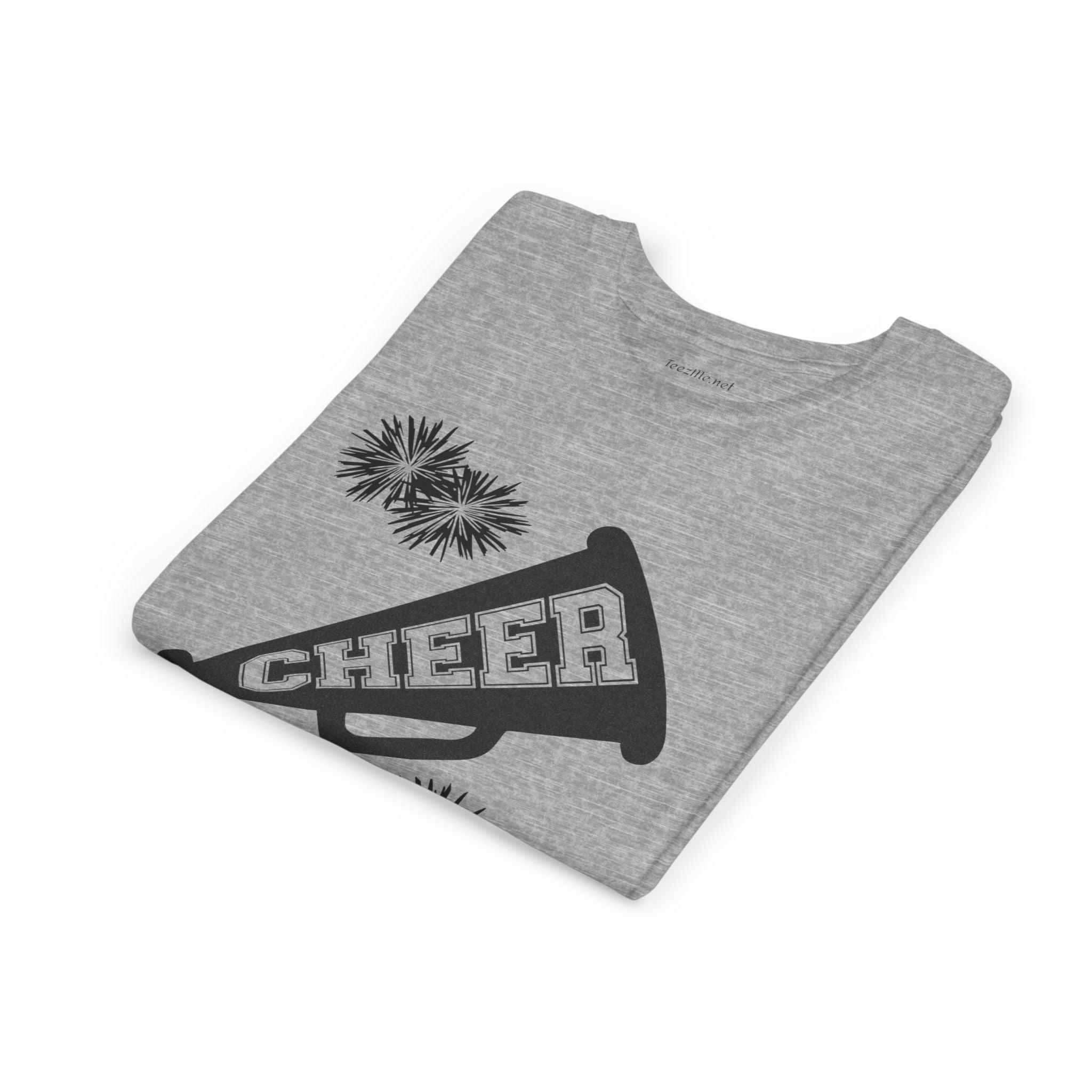 Youth Cheer Megaphone T‑Shirt – Pom Pom Cheerleader Tee