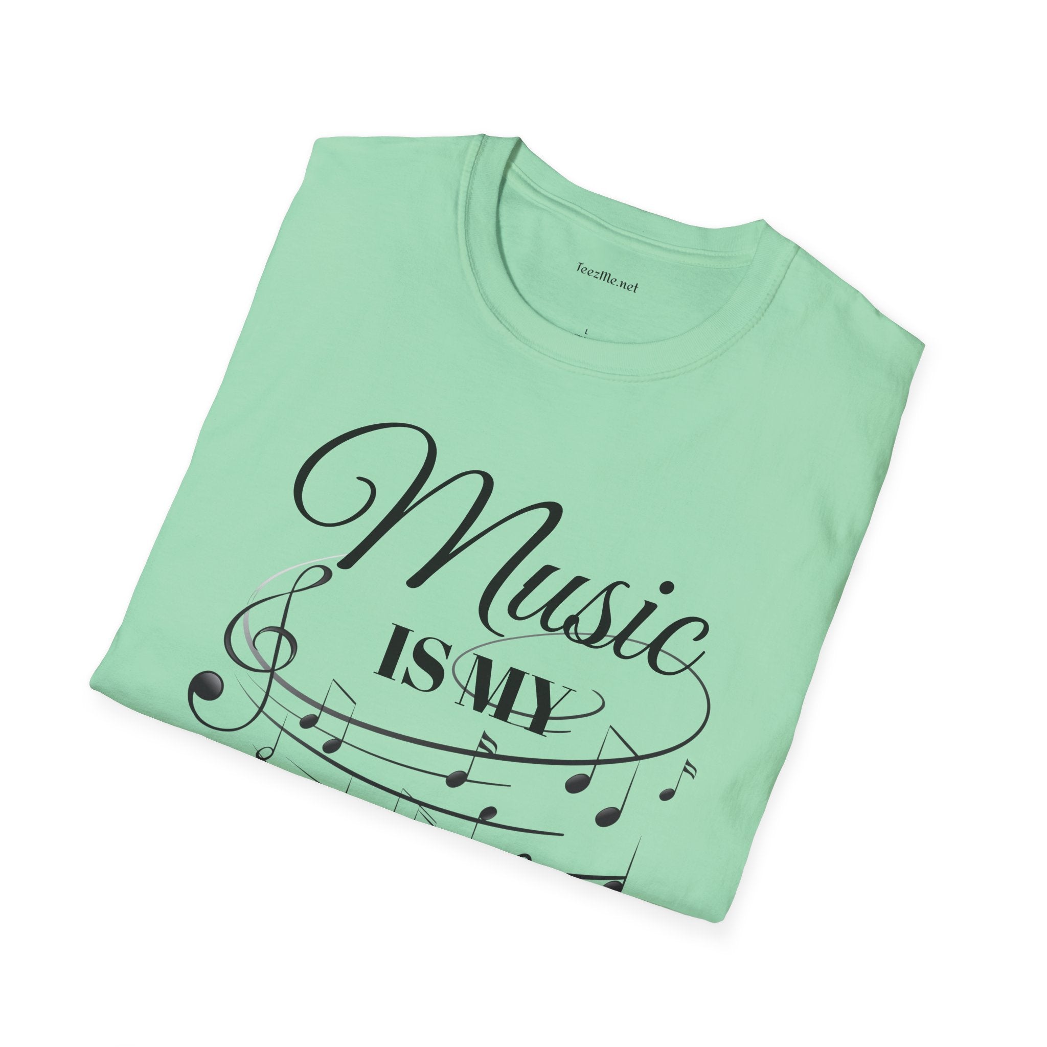 Music is my Therapy Unisex Softstyle T-Shirt 100% Cotton Graphic