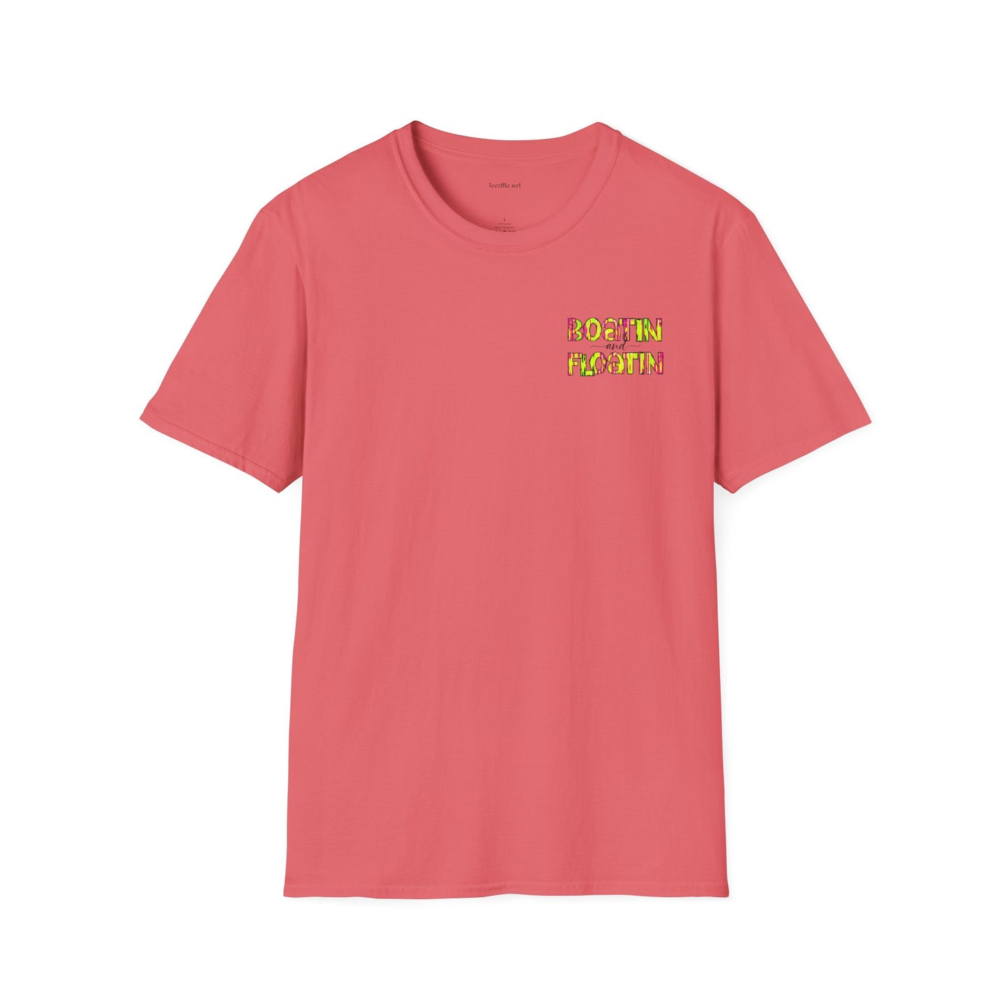 Boatin and Floatin (pocket size) - Unisex Softstyle T-Shirt 100% Cotton Graphic